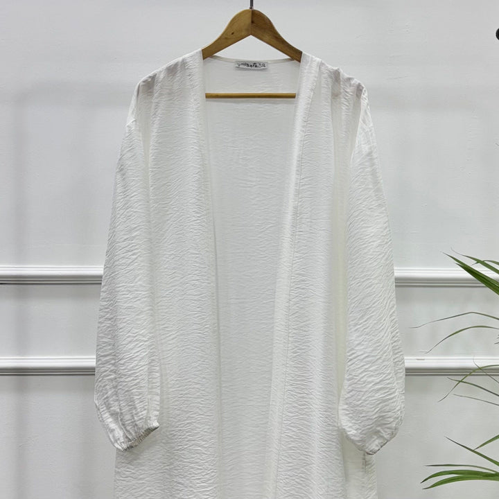 كيمونو طويل مفتوح سادة-سي واى
-ابيض