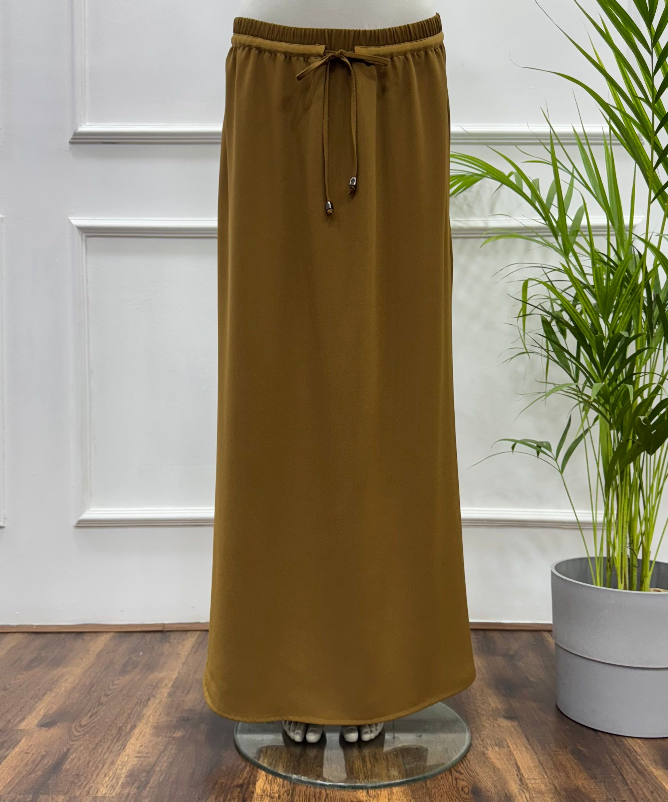 Maxi Skirt-Linen-Brown