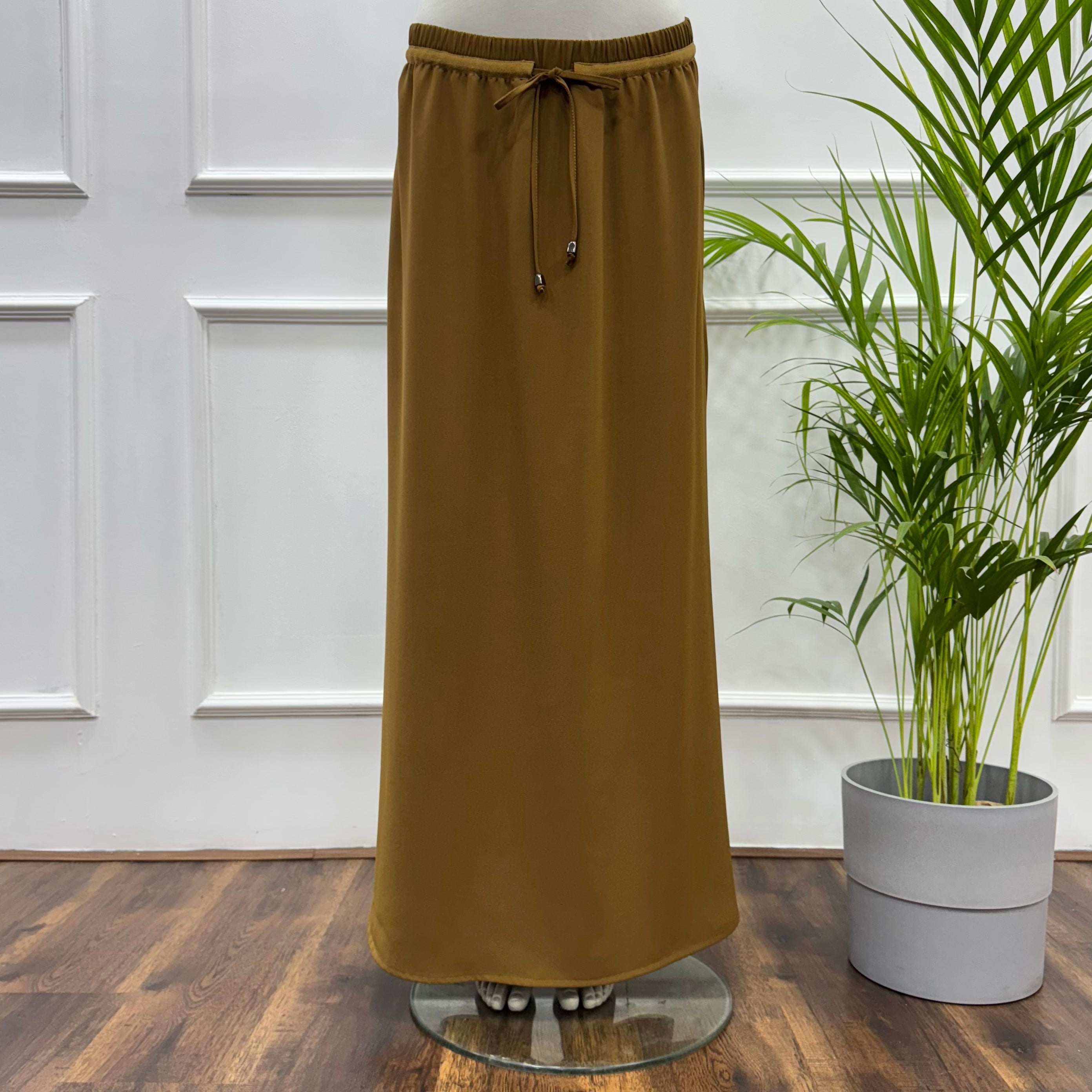 Maxi Skirt-Linen-Brown