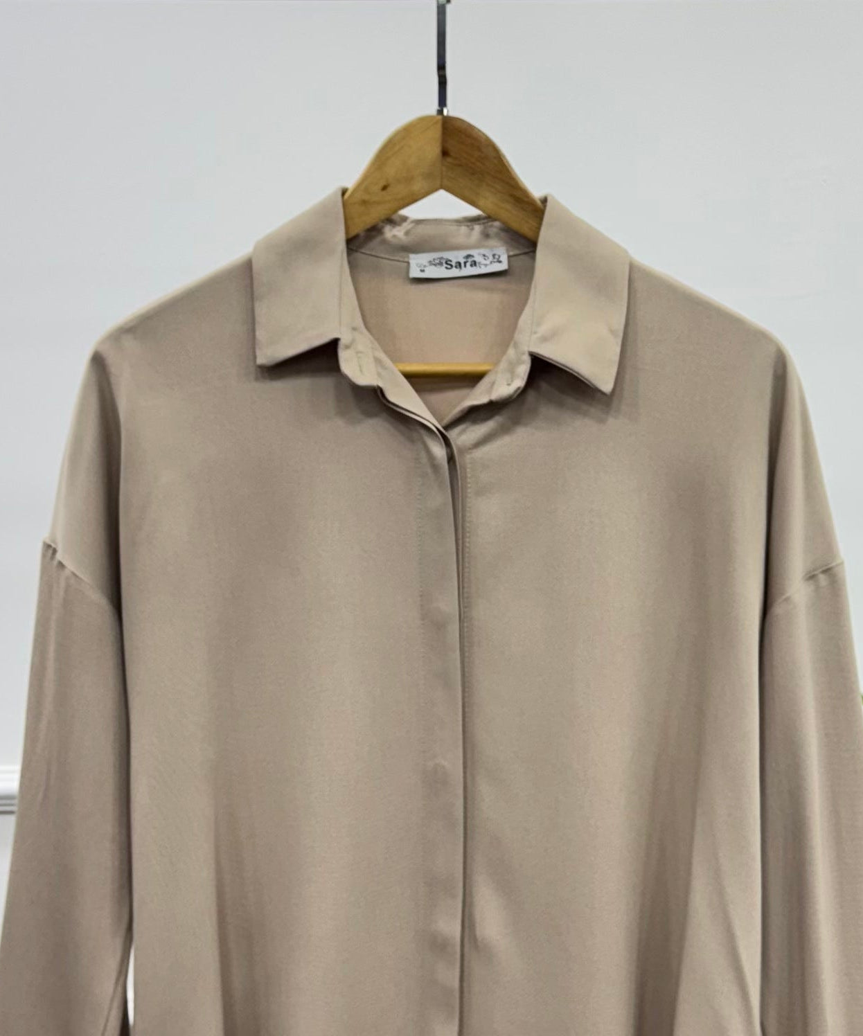 Casual Shirt-Viscose Rayon-Beige