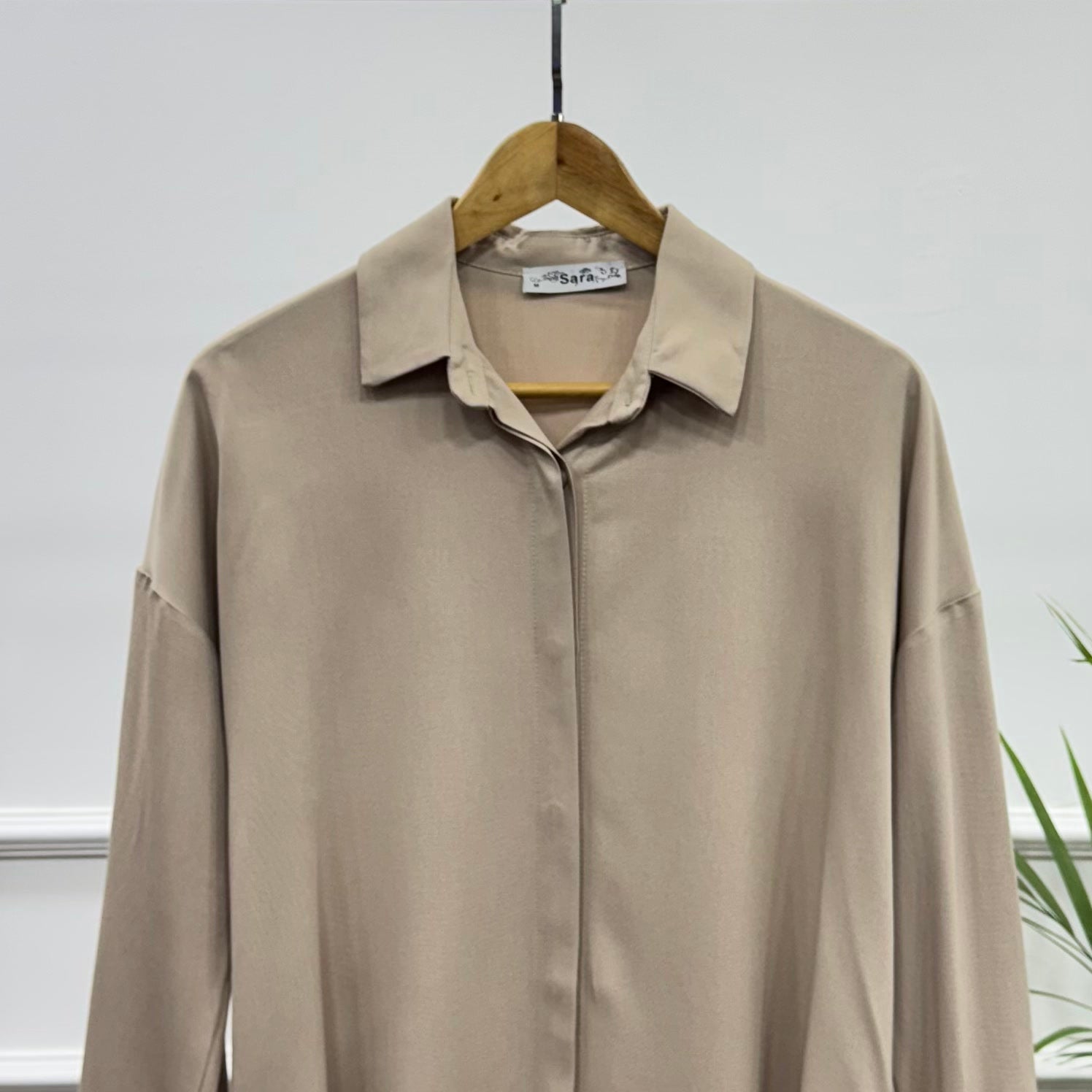 Casual Shirt-Viscose Rayon-Beige