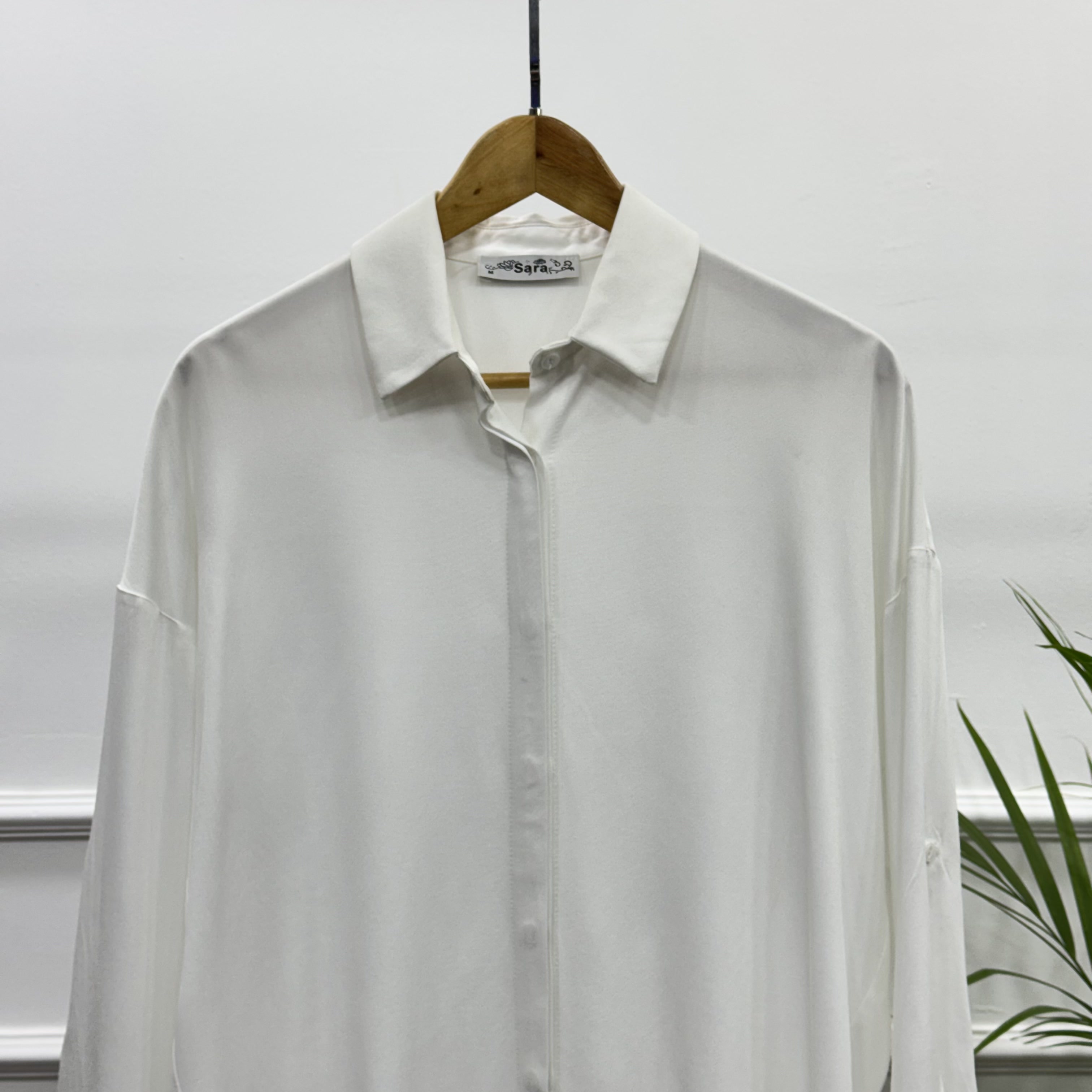 Casual Shirt-Viscose Rayon-White