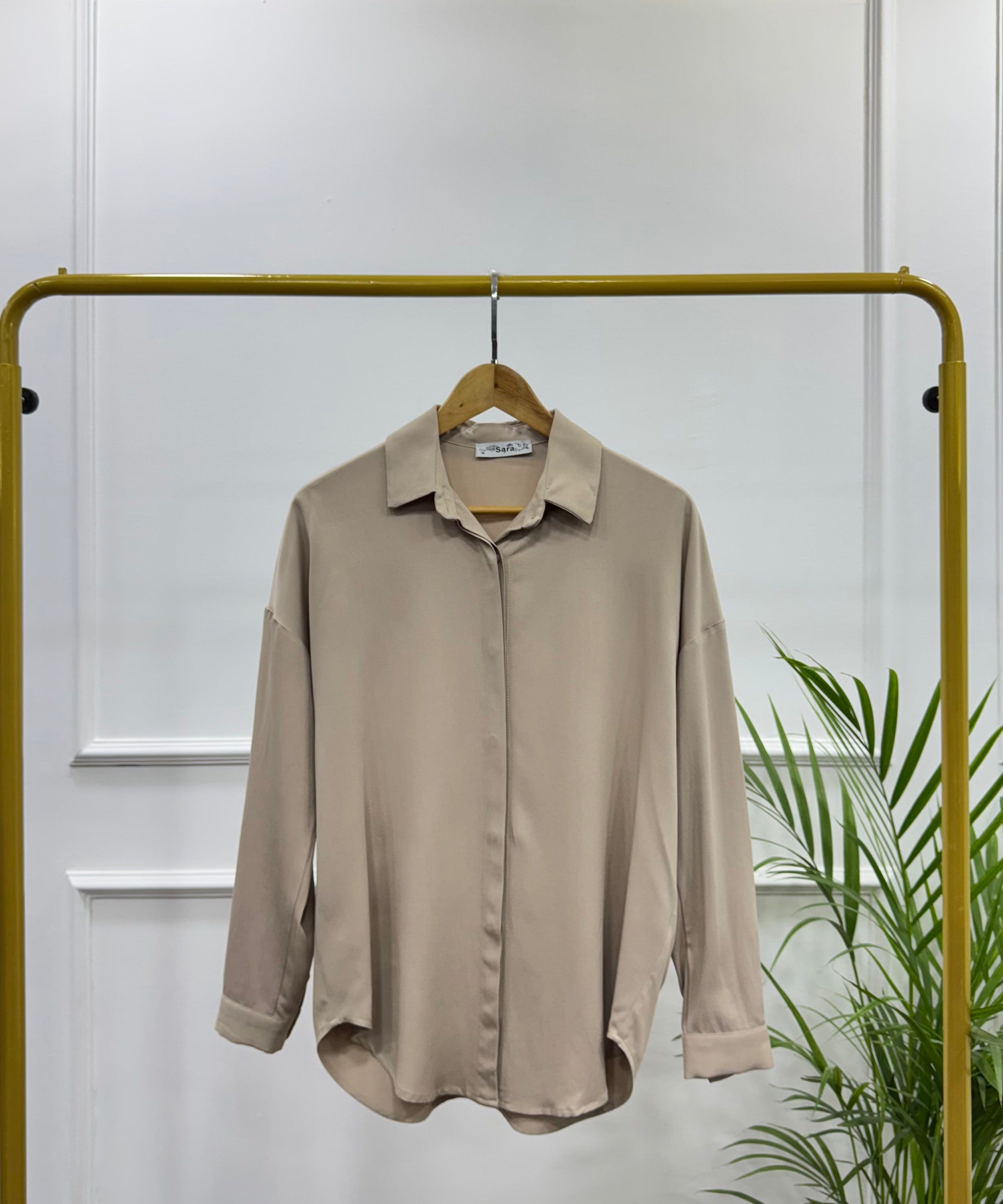 Casual Shirt-Viscose Rayon-Beige