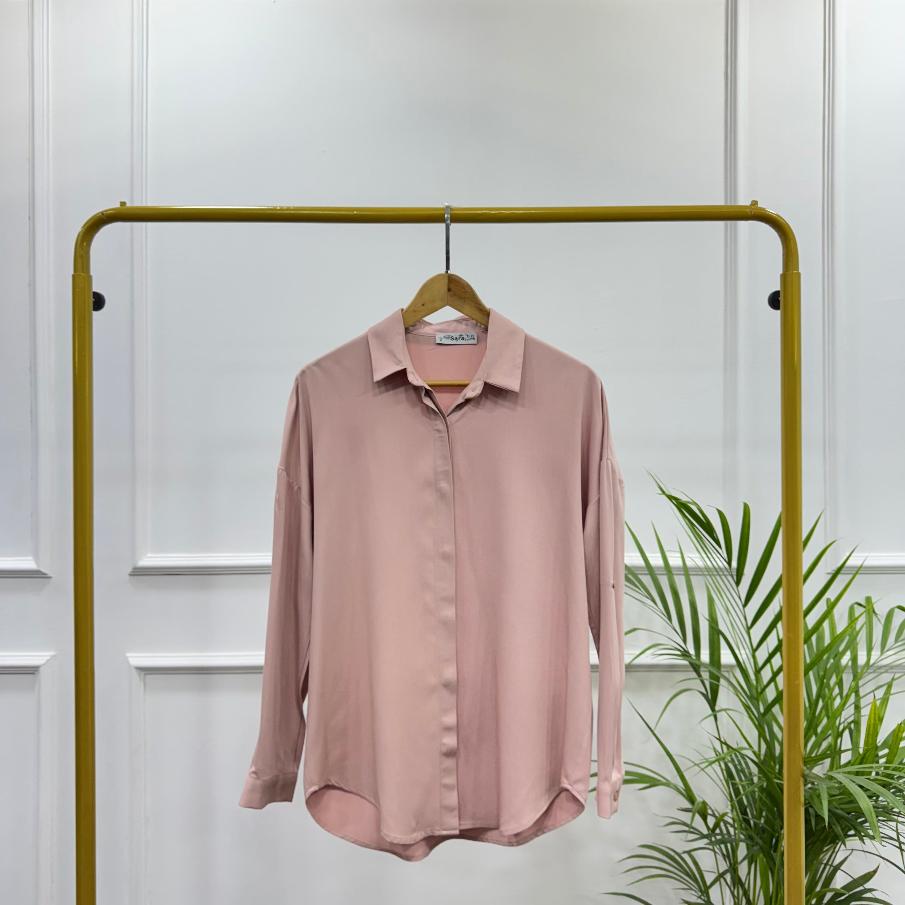 Casual Shirt-Viscose Rayon-Rose
