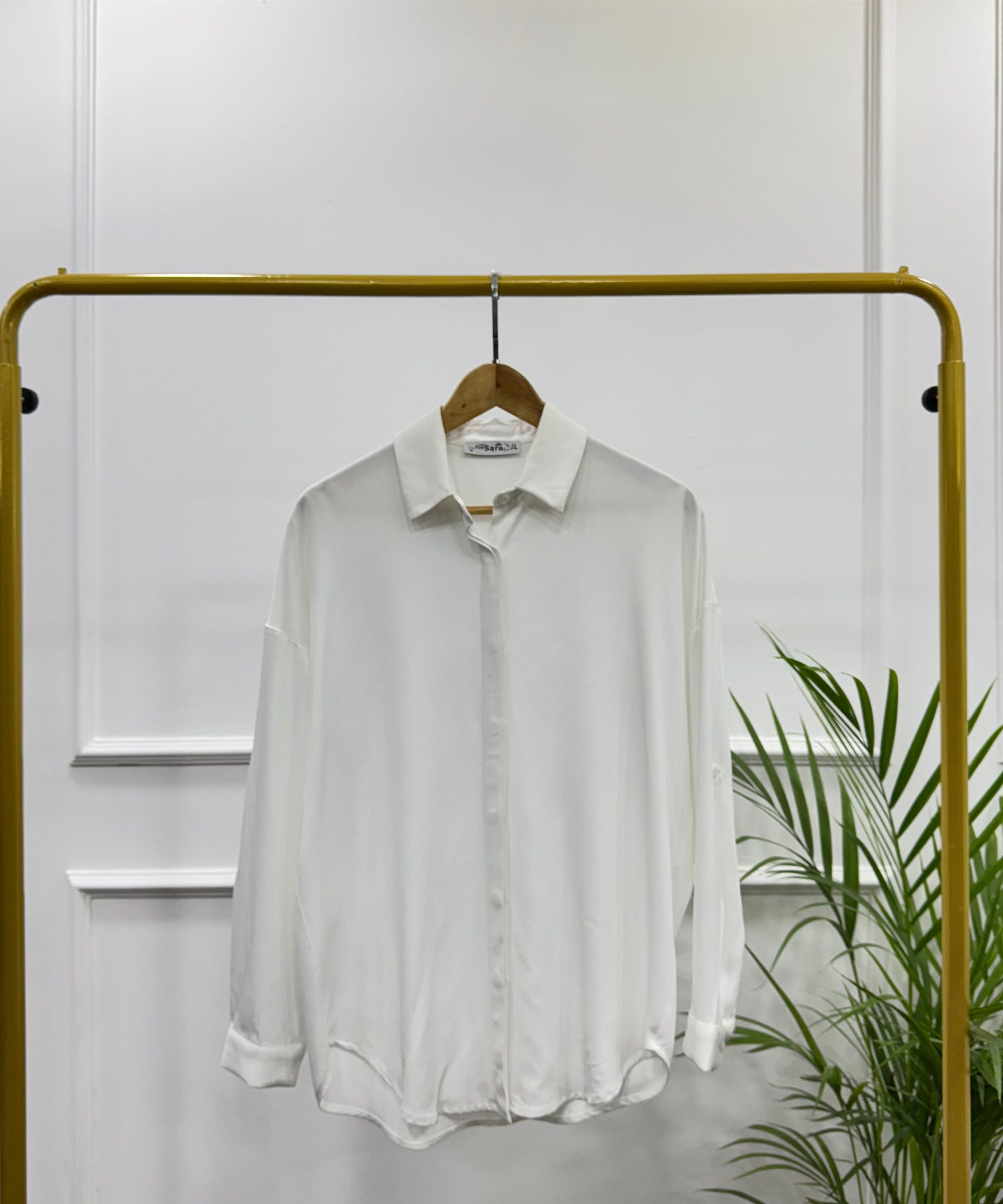 Casual Shirt-Viscose Rayon-White