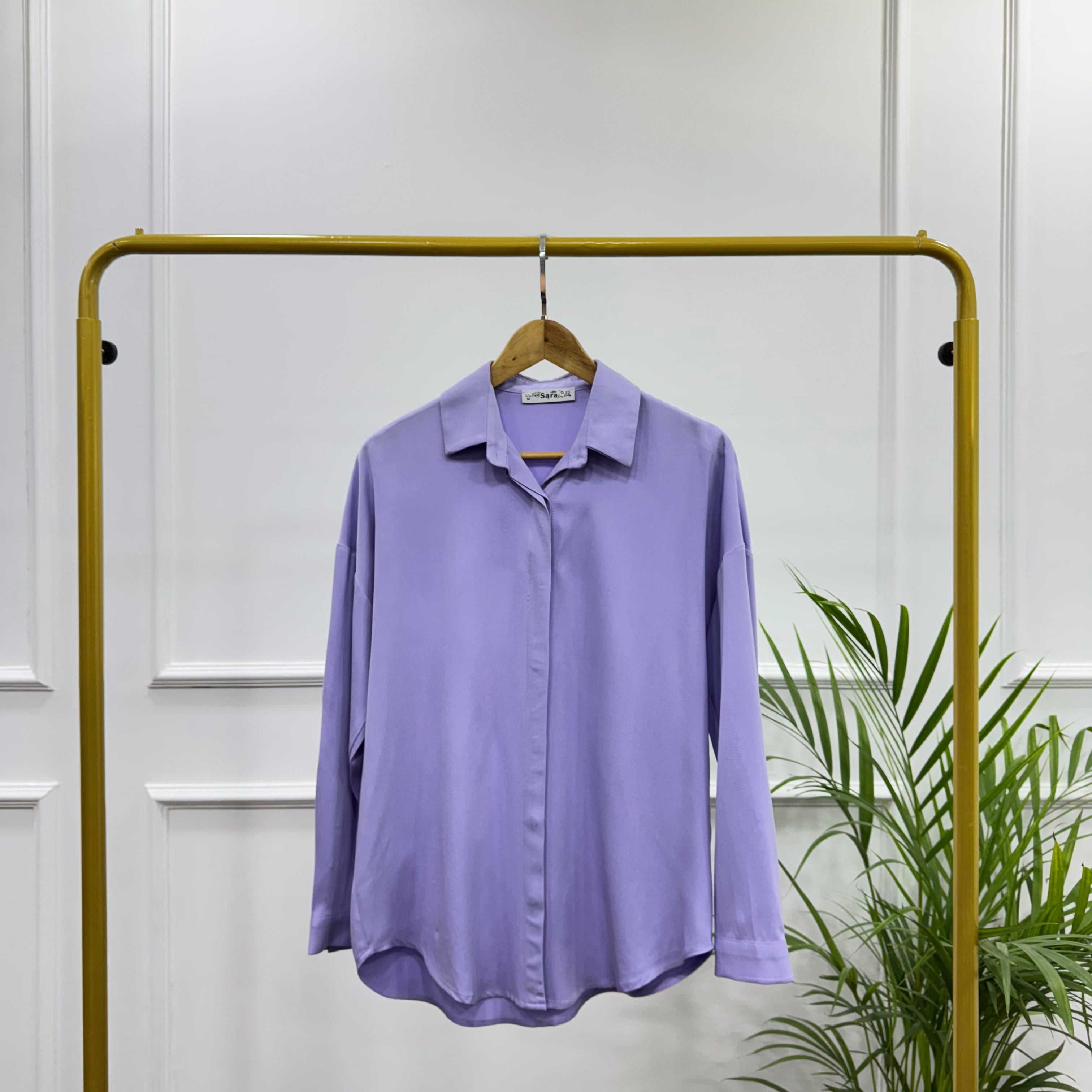 Casual Shirt-Viscose Rayon-Lavander