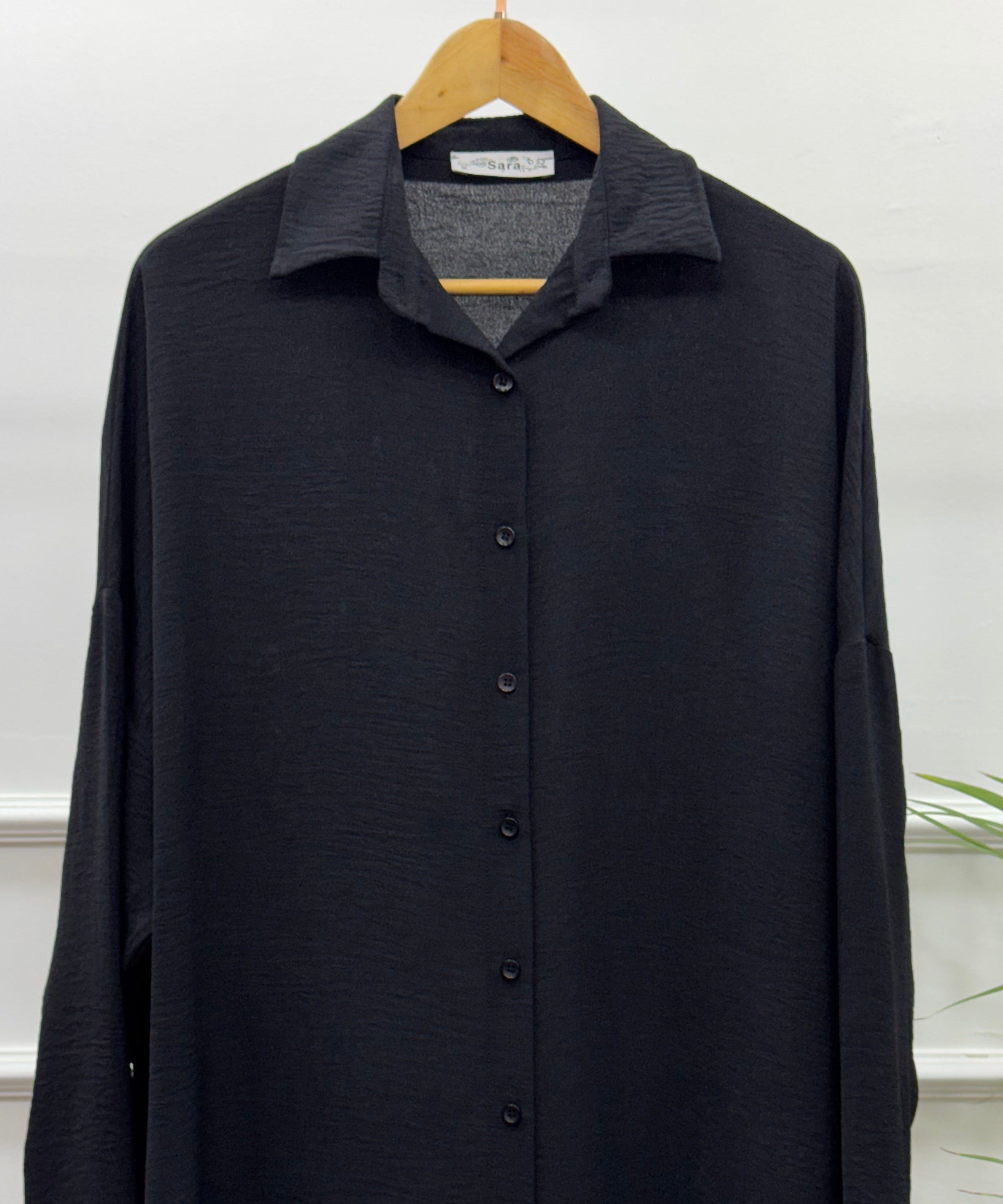 High-low Tunic-Cotton Viscose-Black