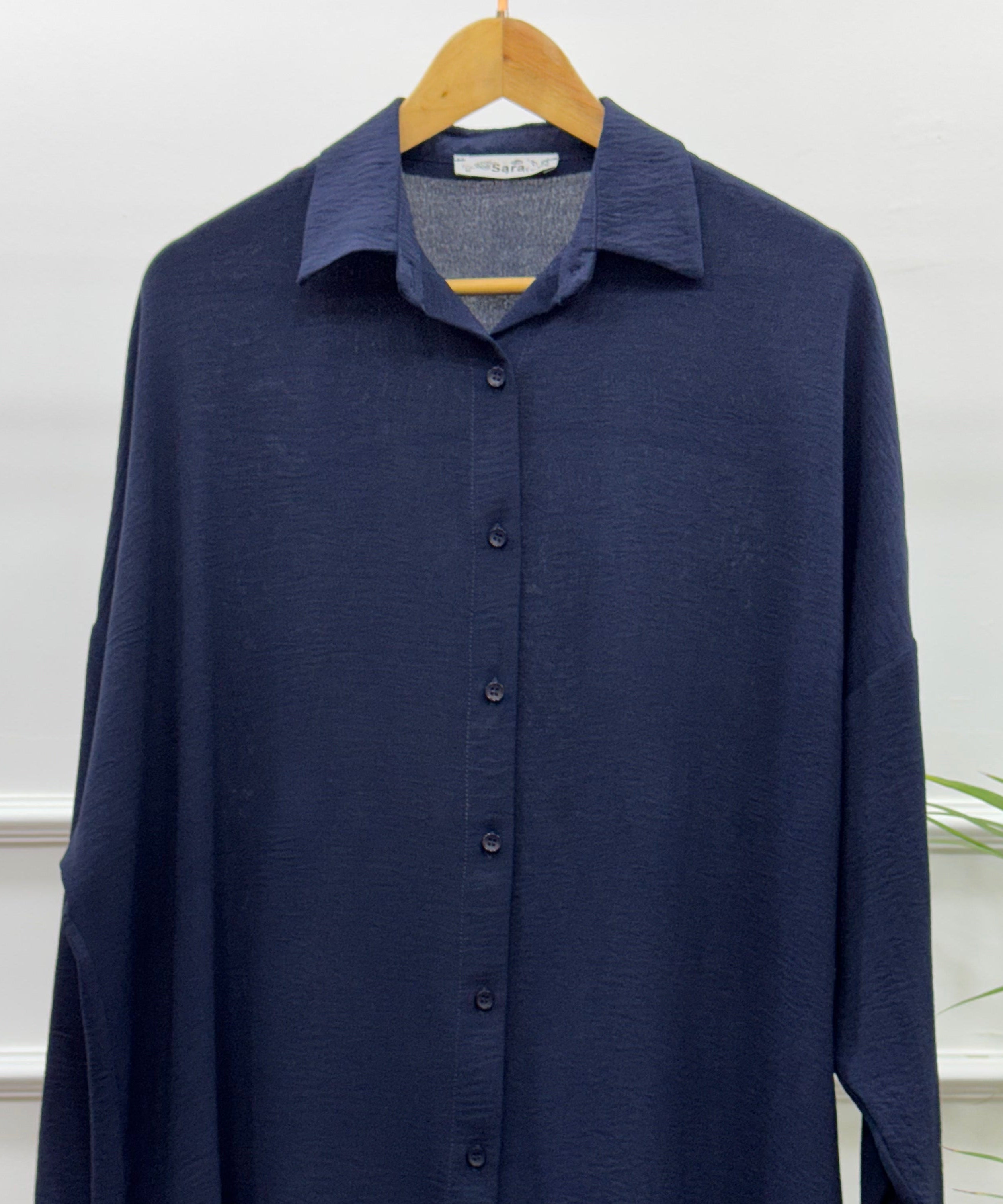 High-low Tunic-Cotton Viscose-Navy