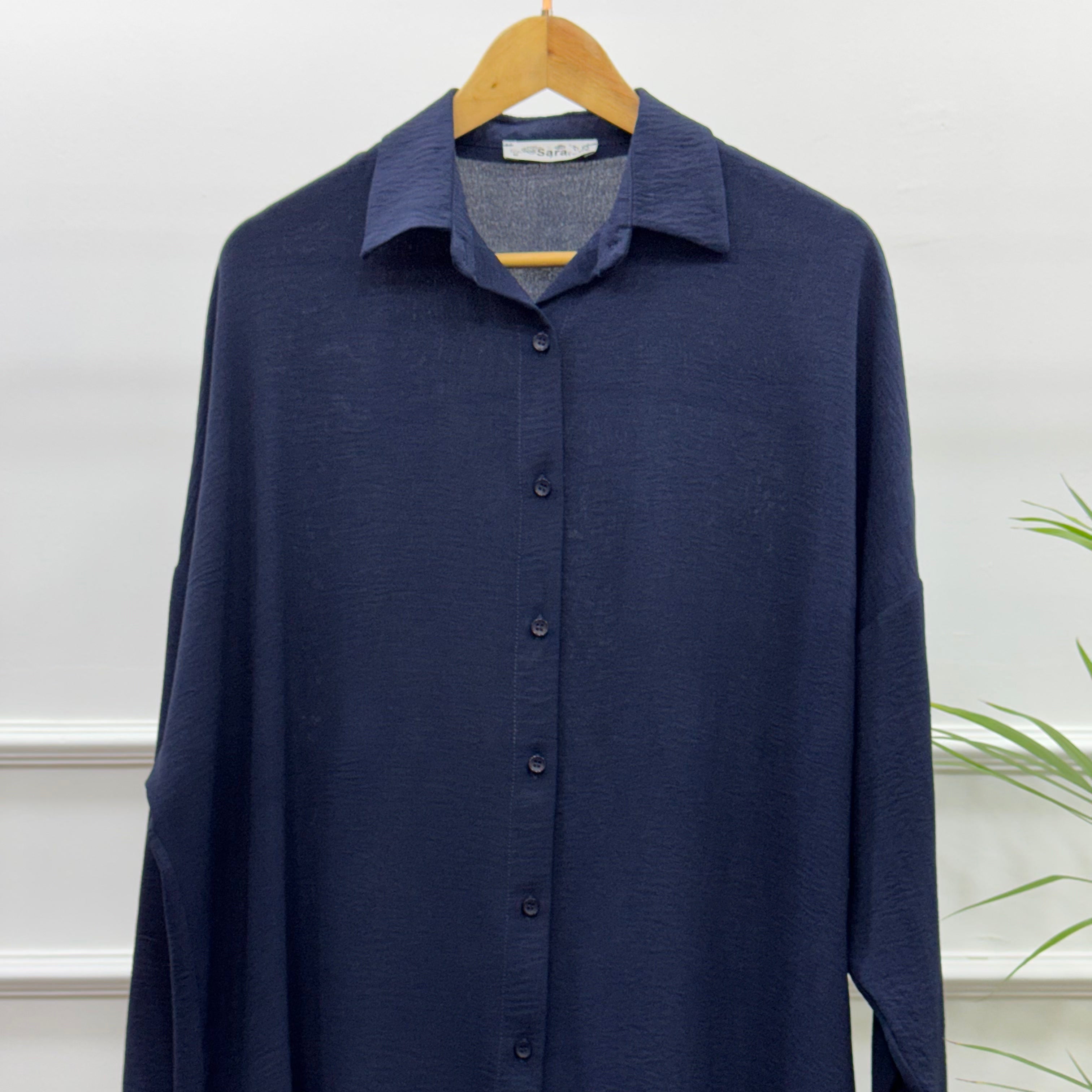 High-low Tunic-Cotton Viscose-Navy