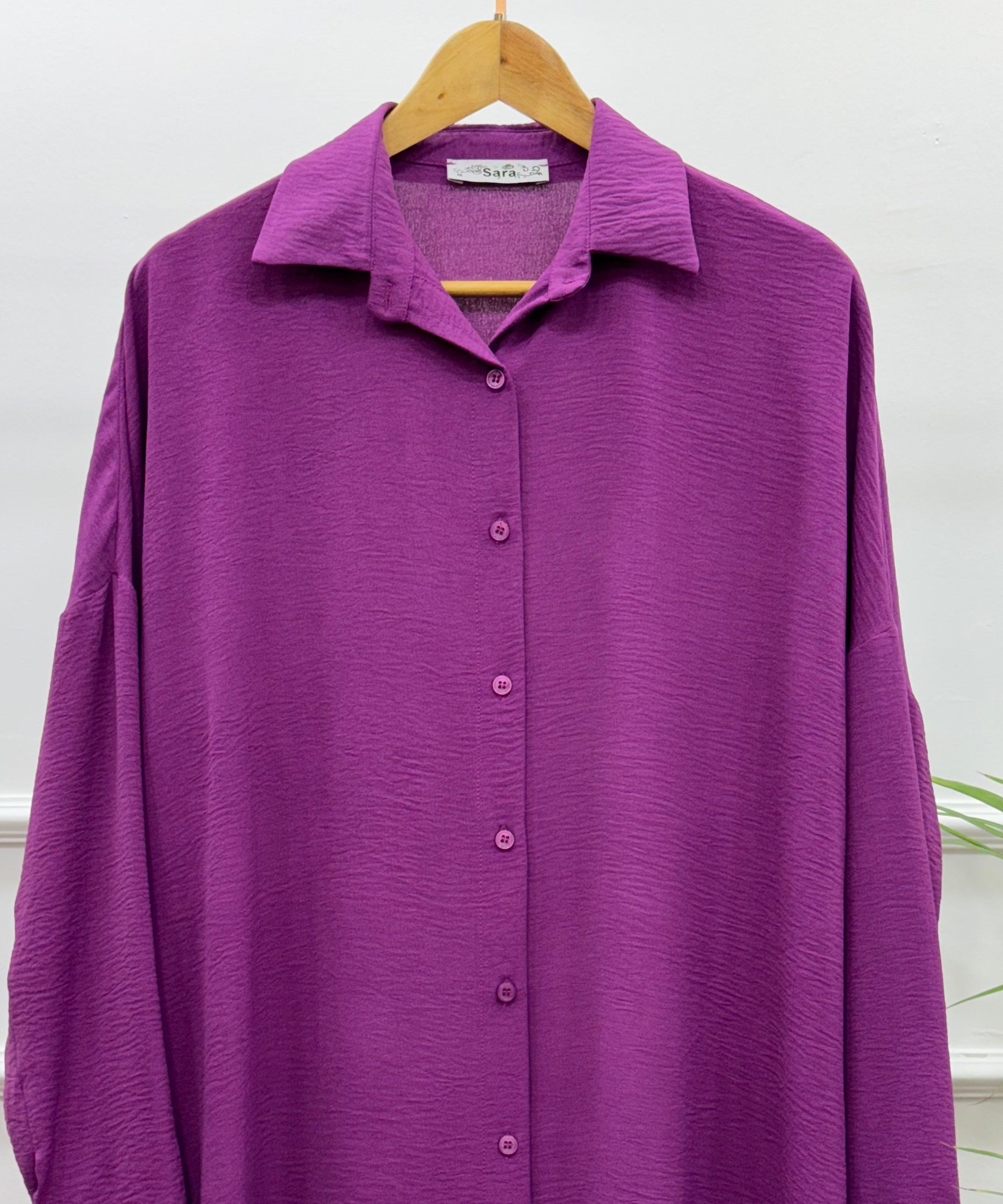 High-low Tunic-Cotton Viscose-PURPLE
