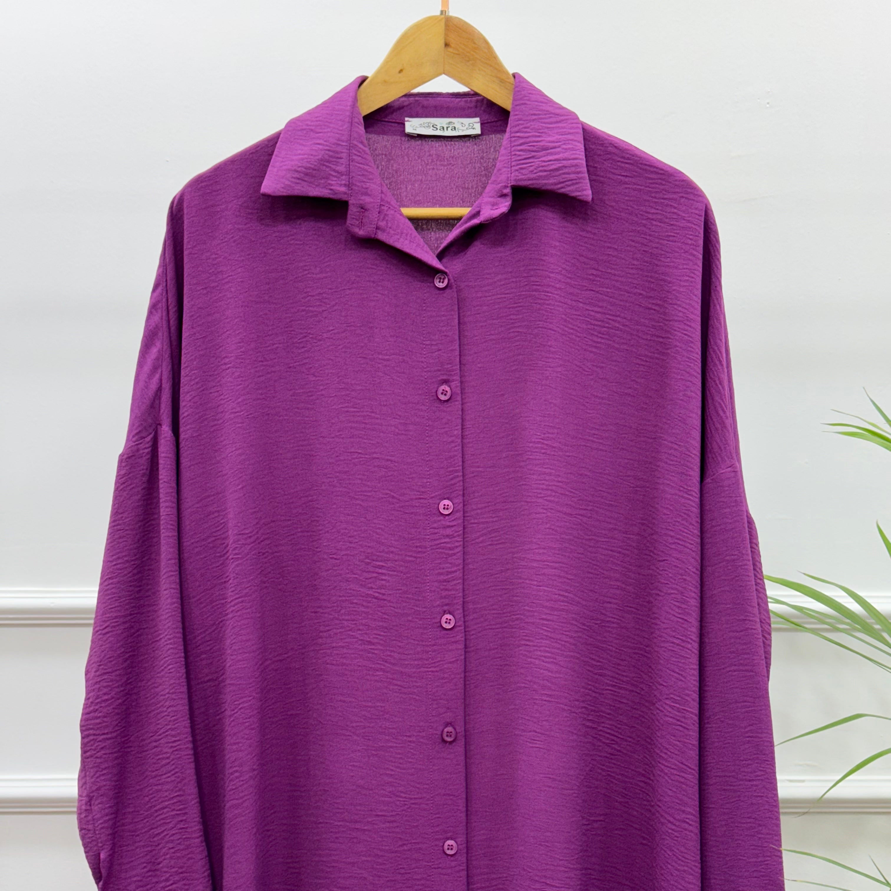High-low Tunic-Cotton Viscose-PURPLE