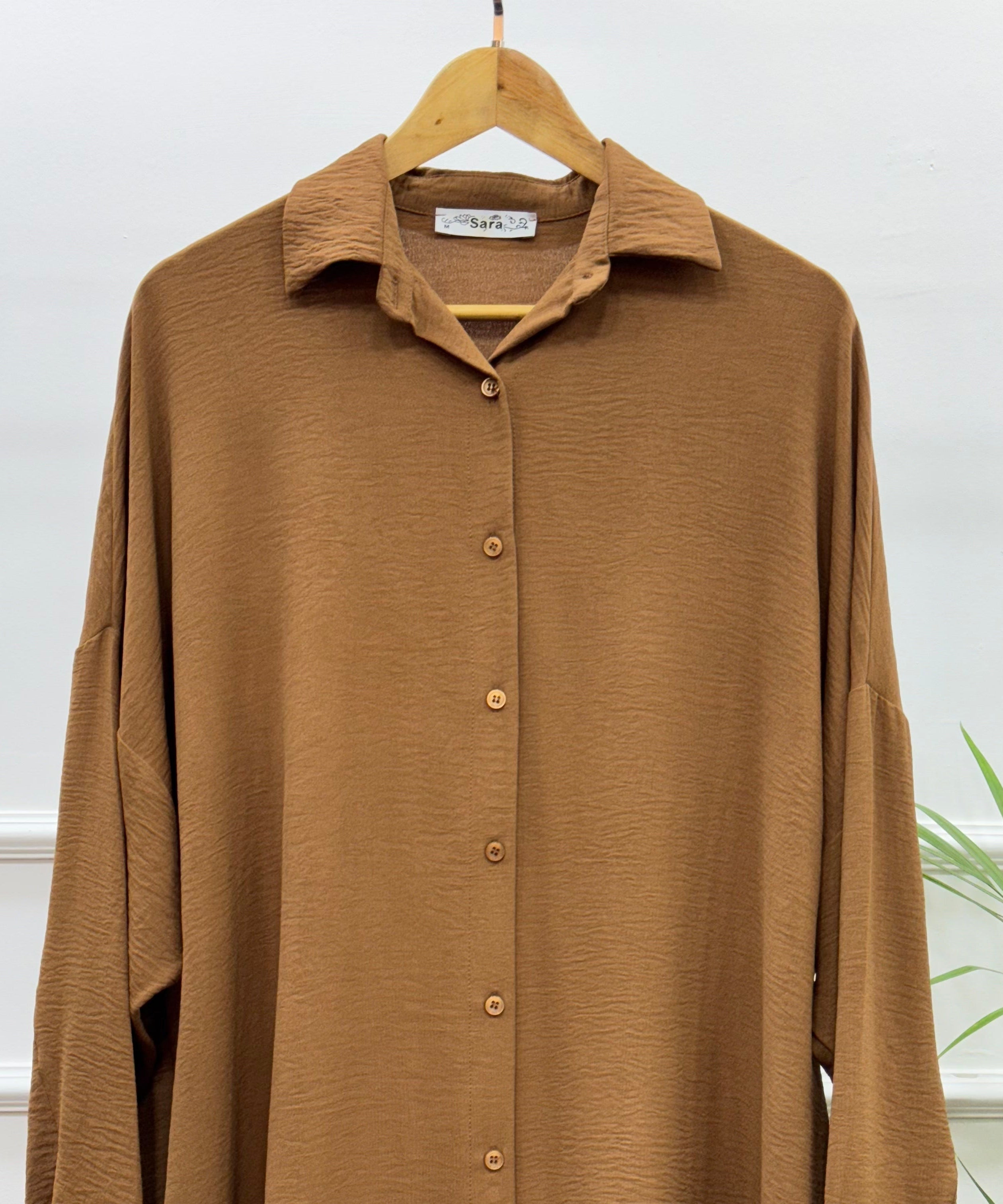 High-low Tunic-Cotton Viscose-Brown