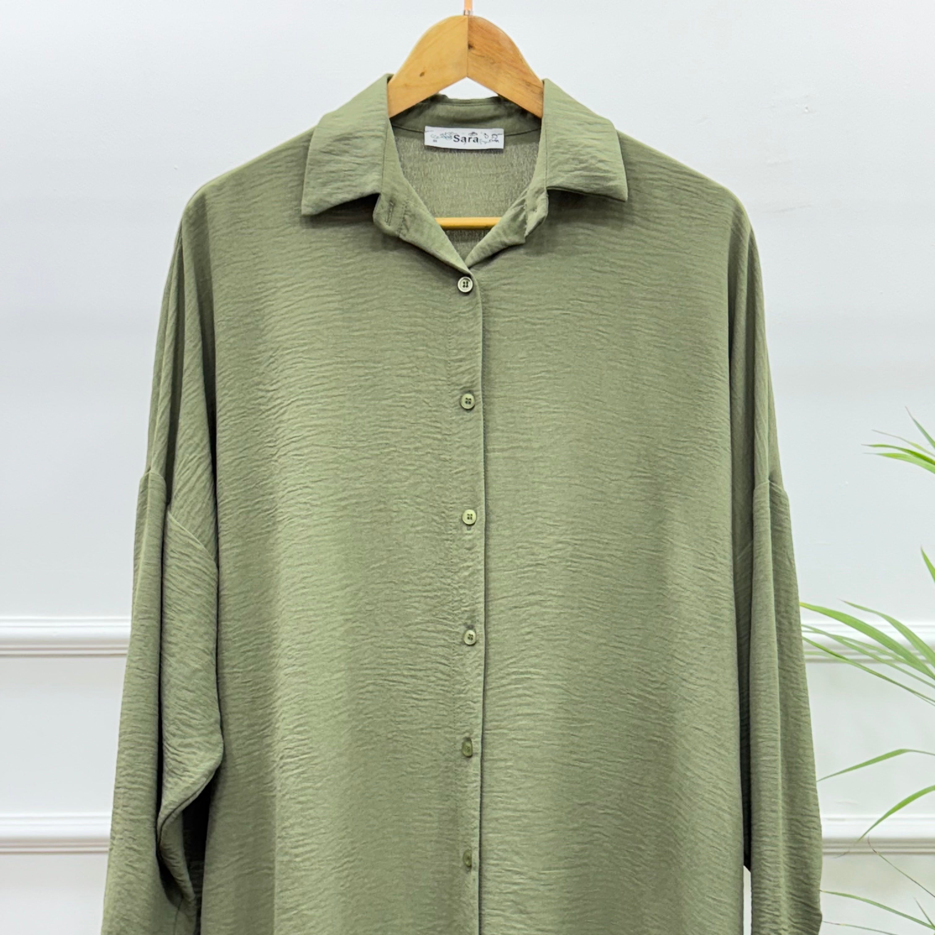 High-low Tunic-Cotton Viscose-Olive