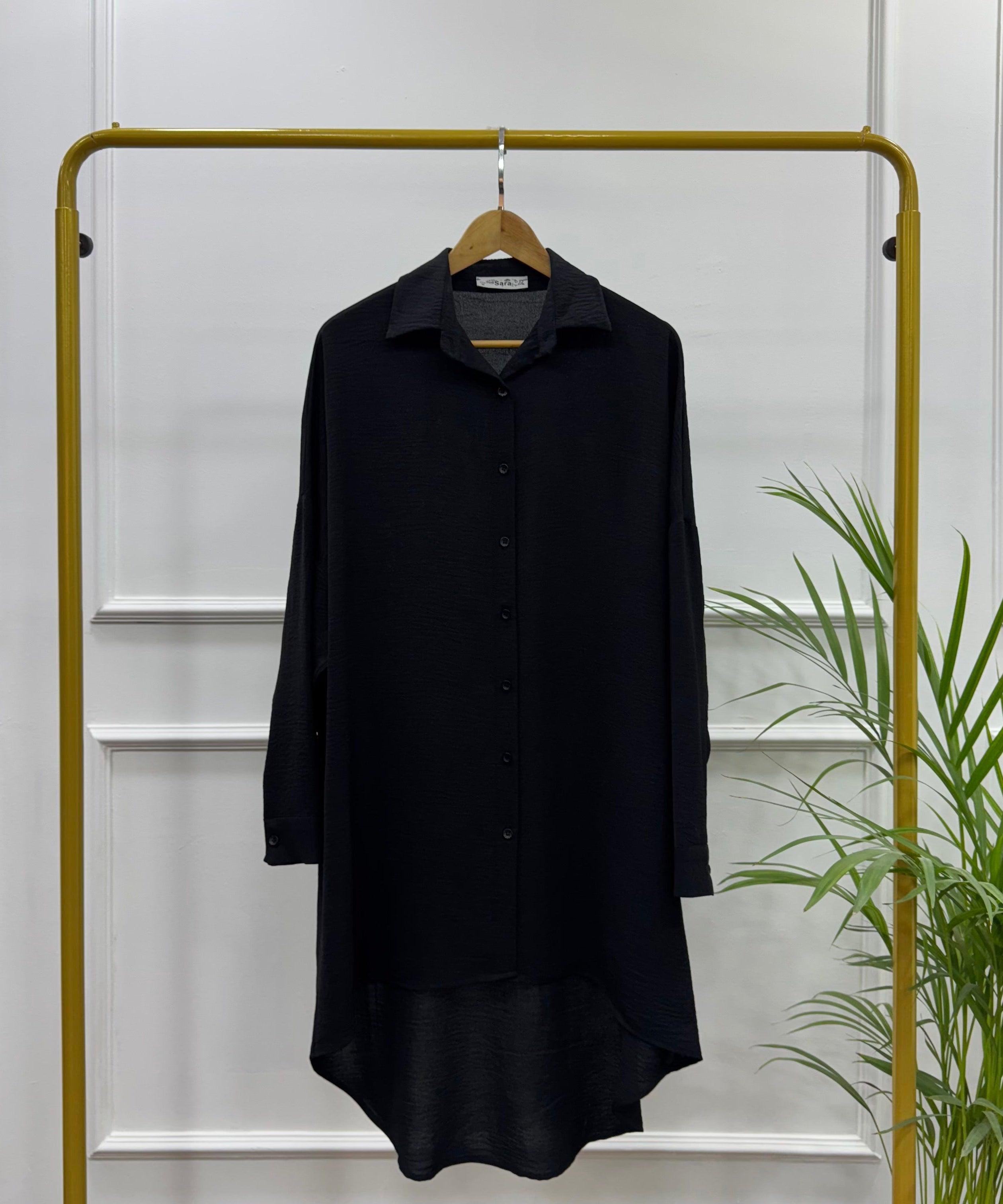 High-low Tunic-Cotton Viscose-Black