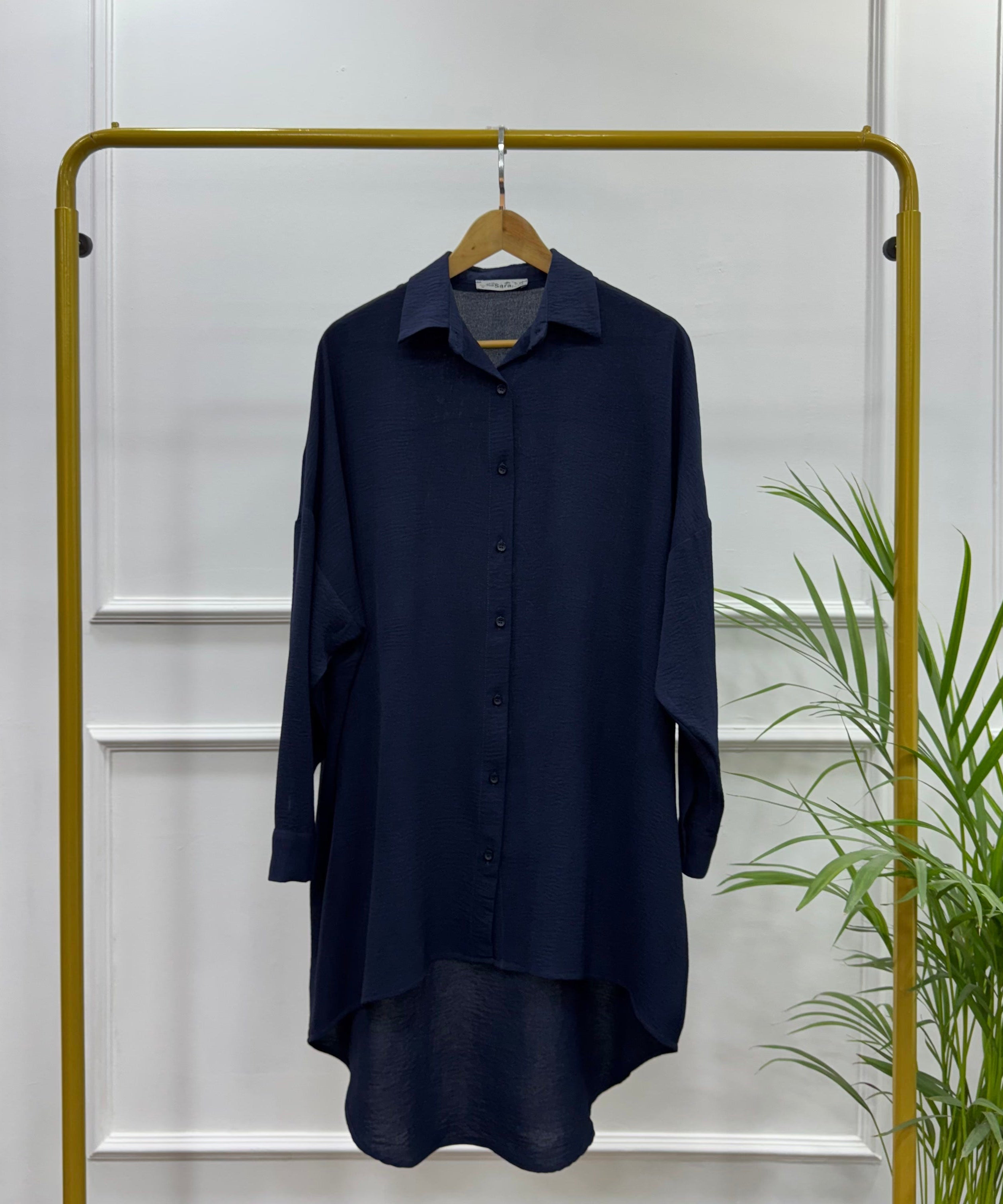 High-low Tunic-Cotton Viscose-Navy