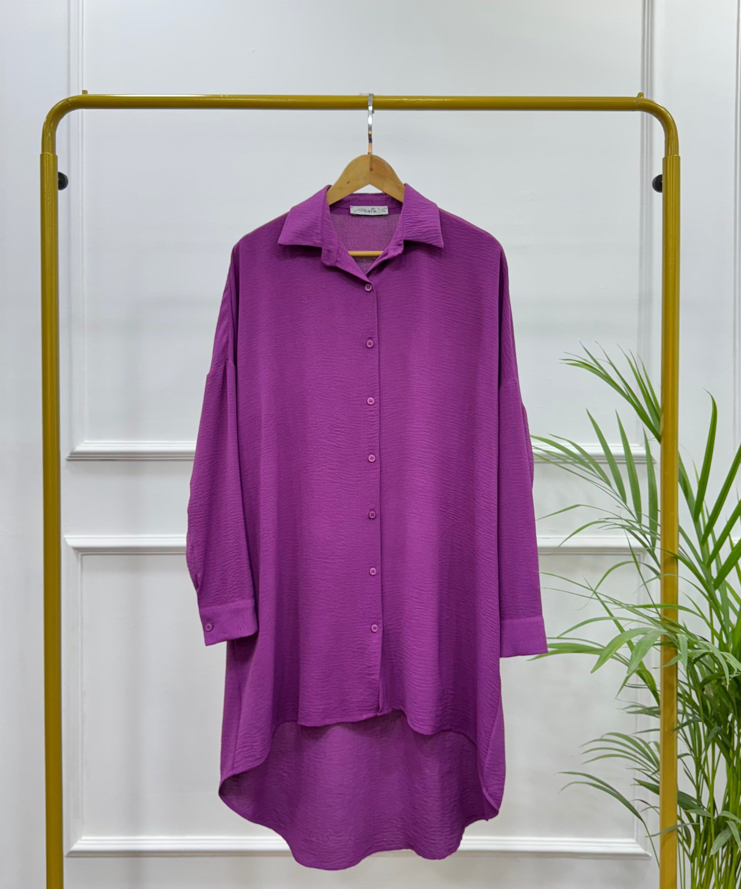 High-low Tunic-Cotton Viscose-PURPLE