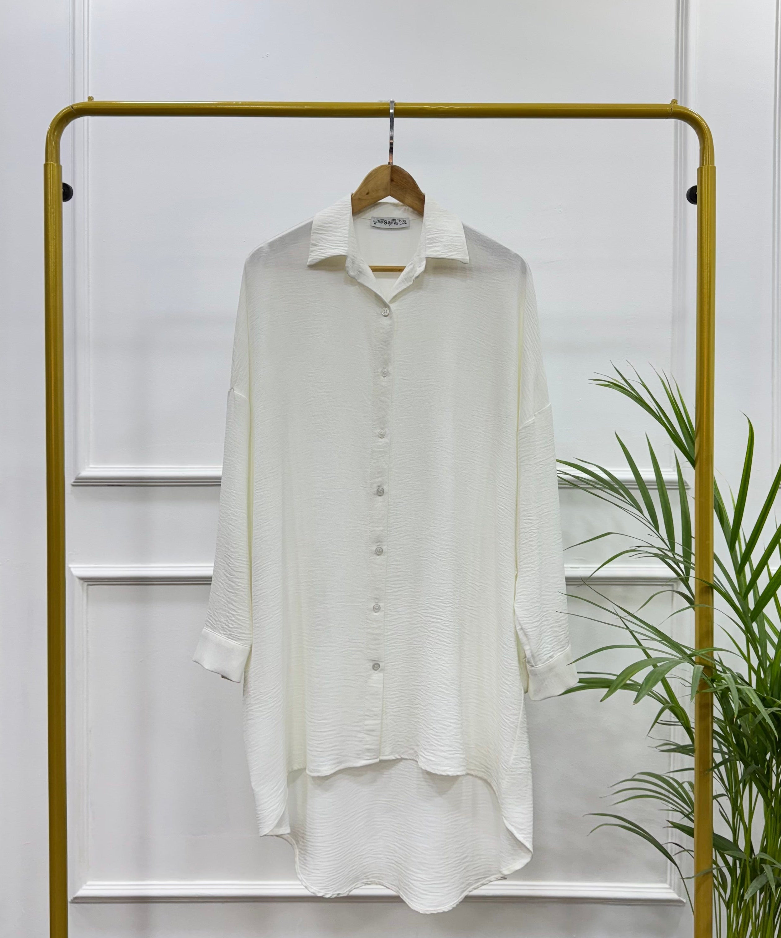 High-low Tunic-Cotton Viscose-Of White