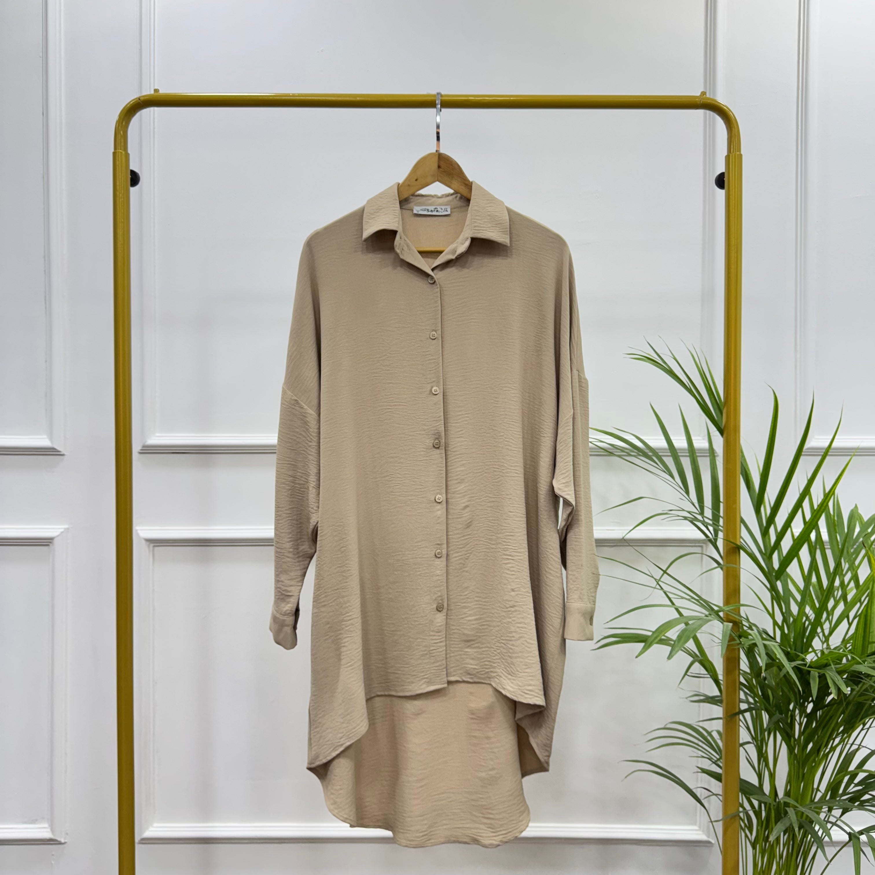 High-low Tunic-Cotton Viscose-Cafee