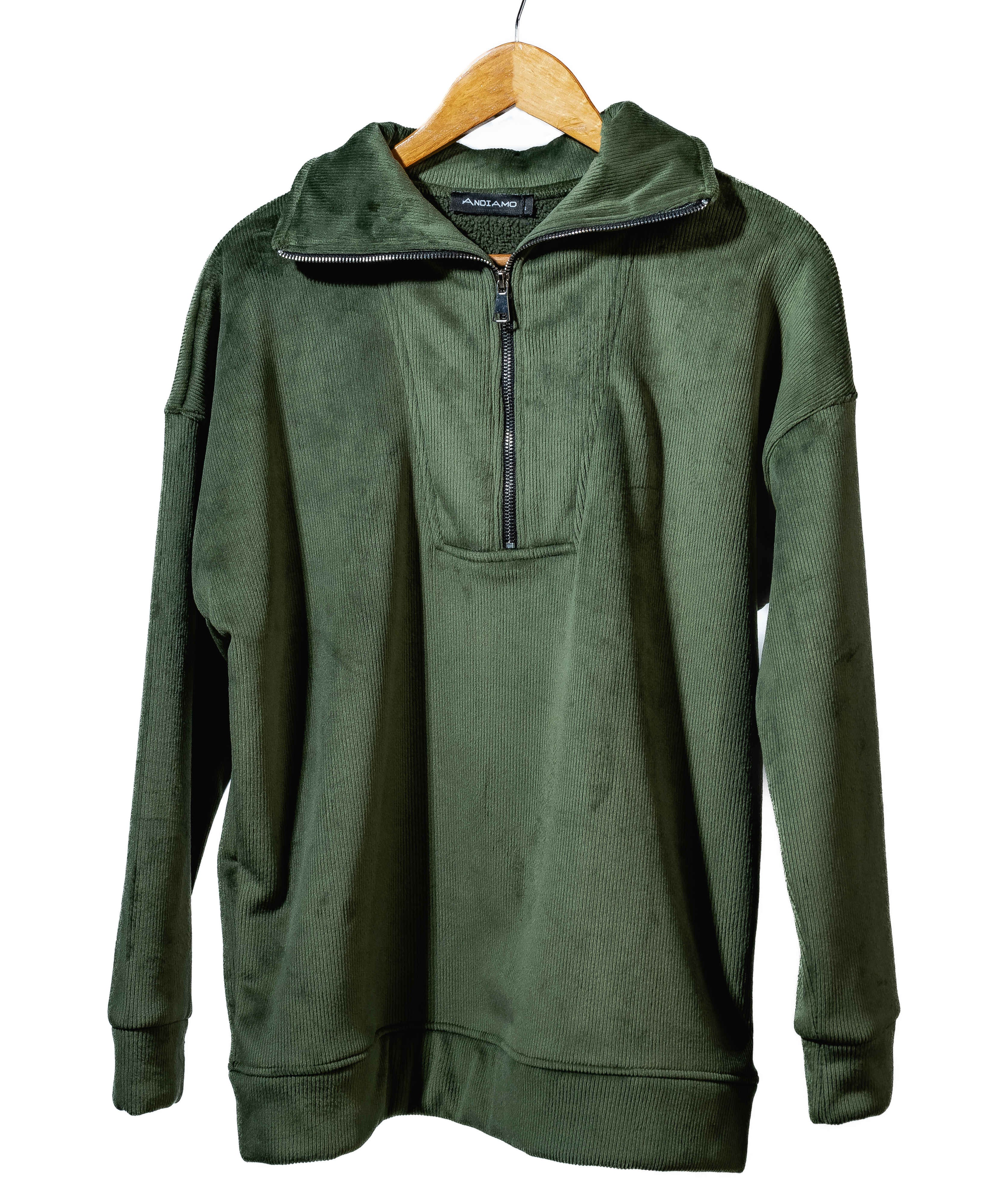 Sweatshirt-Velvet-OLIVE