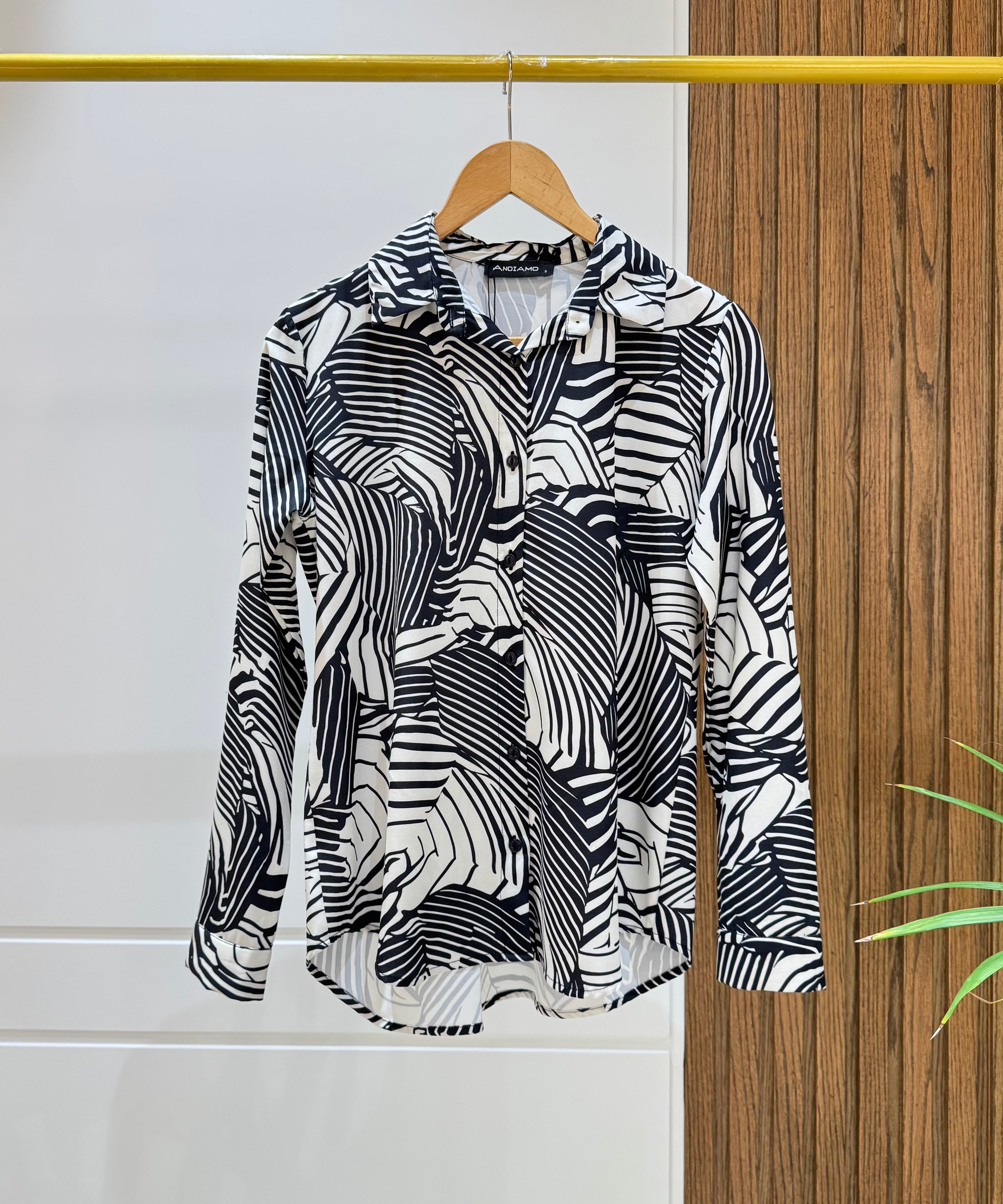 Shirt -Chiffon crepe - Black