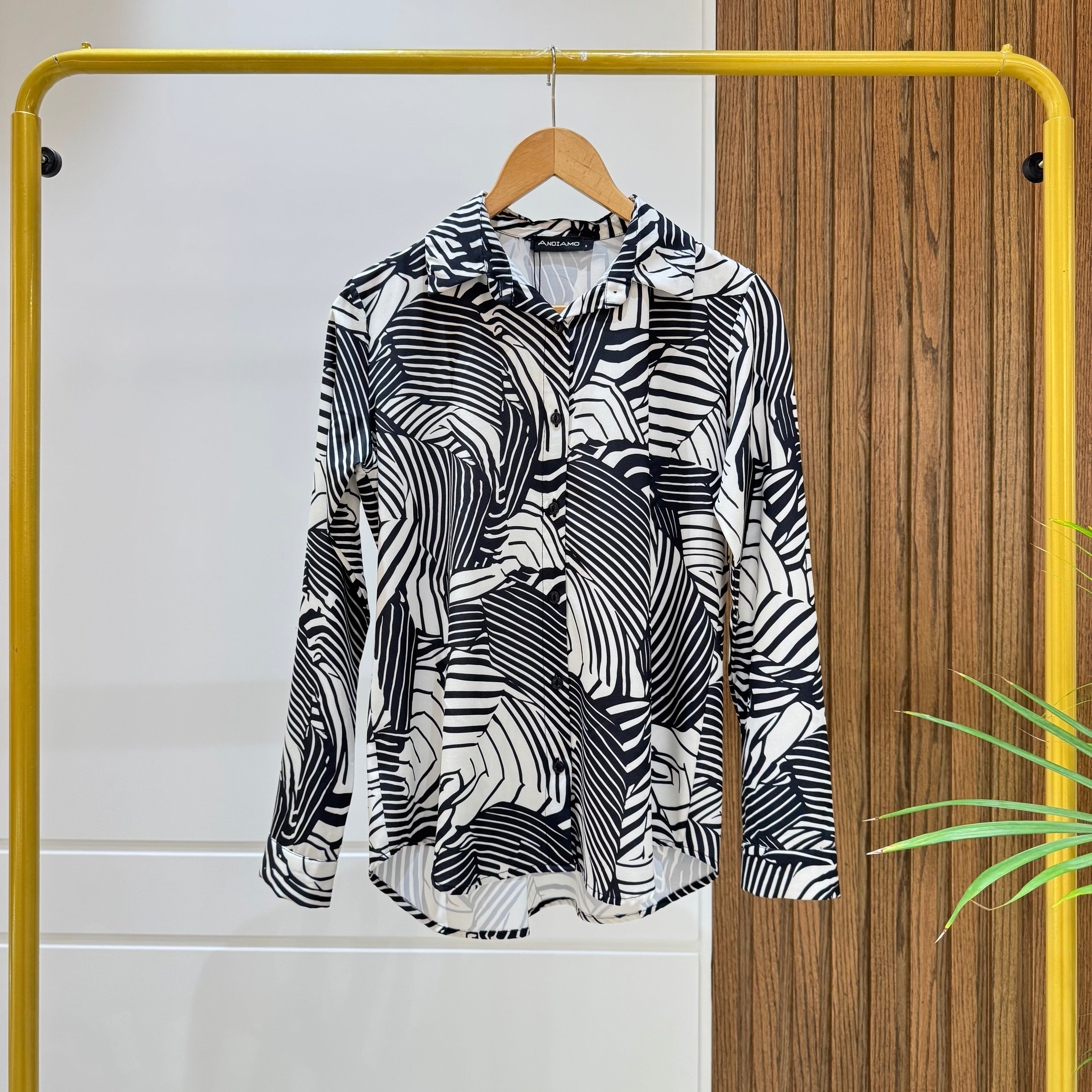 Shirt-Chiffon crepe-Black