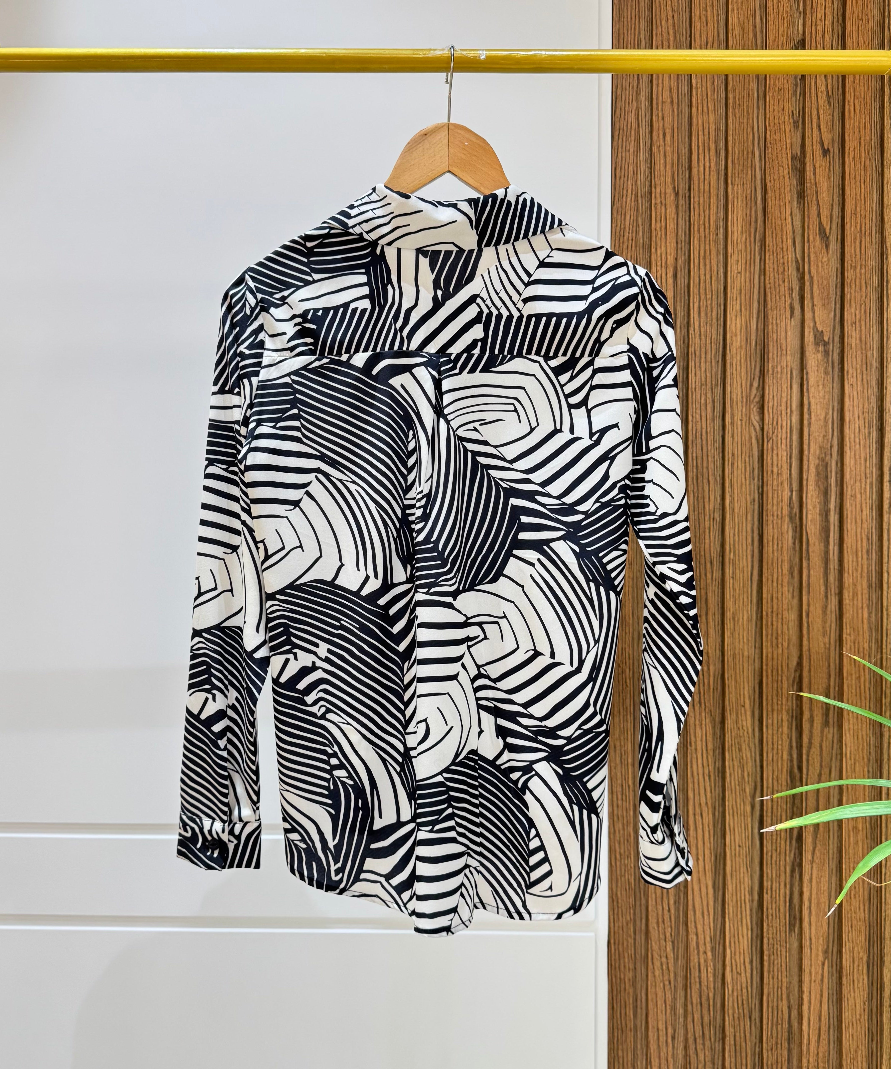 Shirt-Chiffon crepe-Black