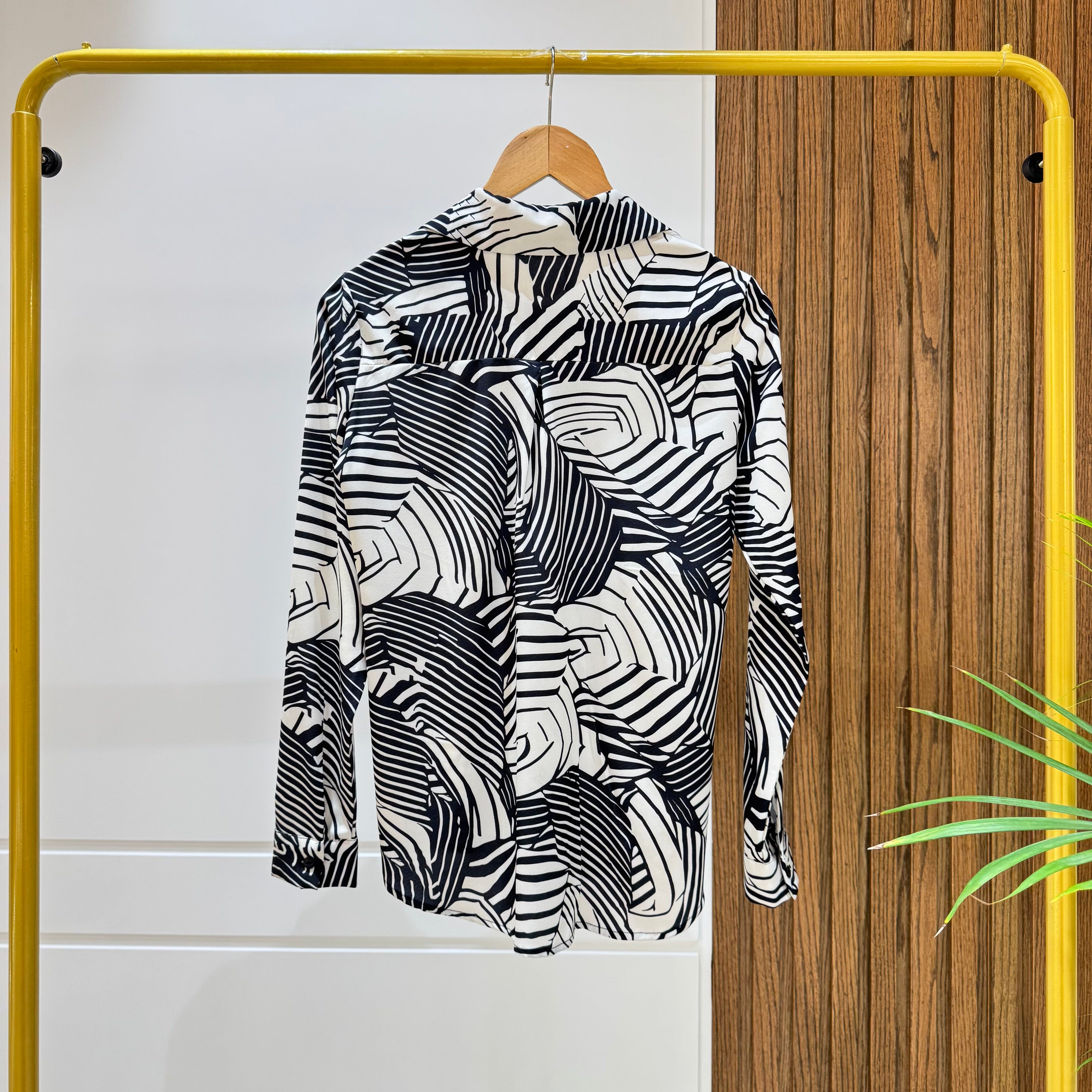 Shirt-Chiffon crepe-Black