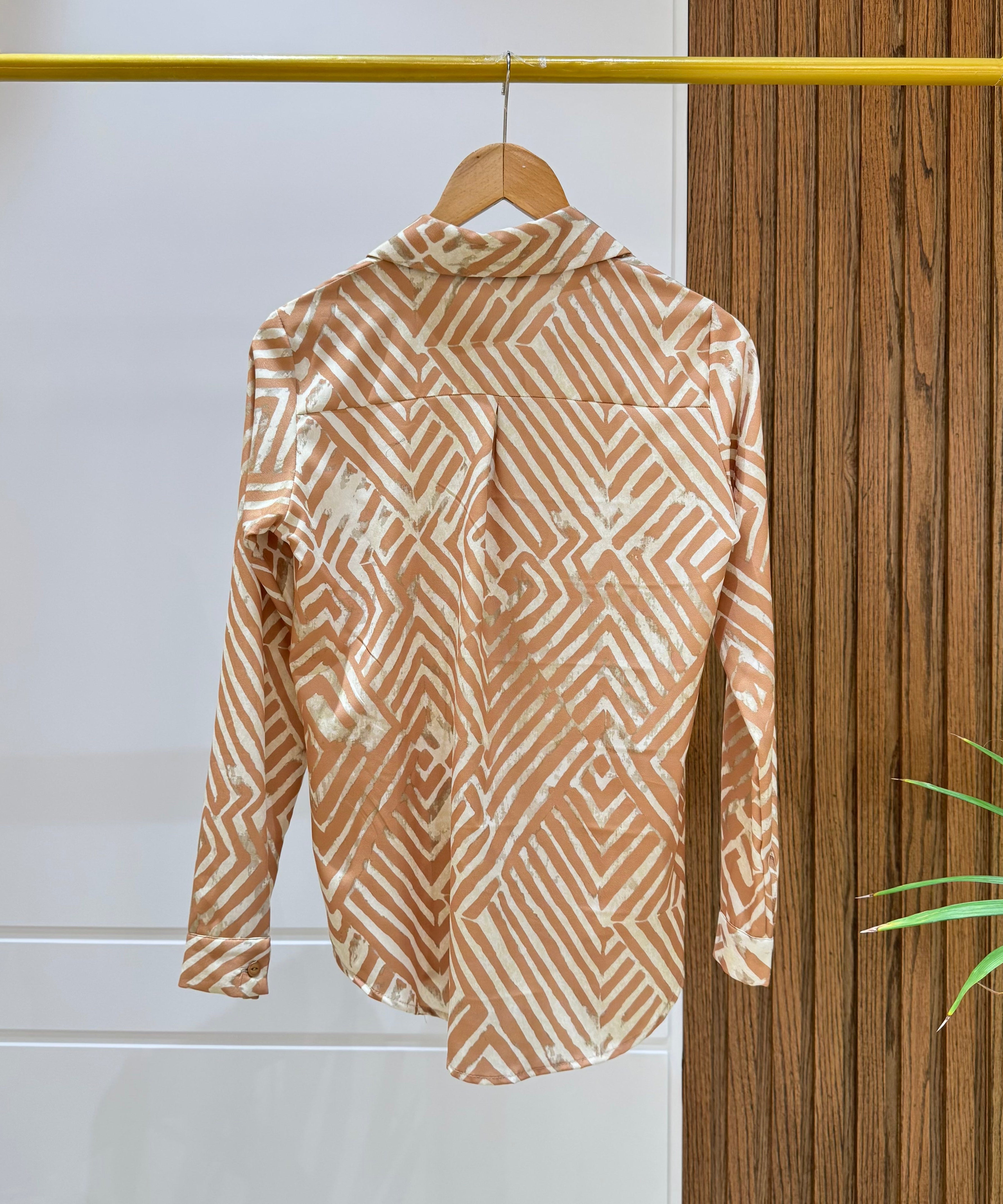 Shirt-Chiffon crepe-Beige