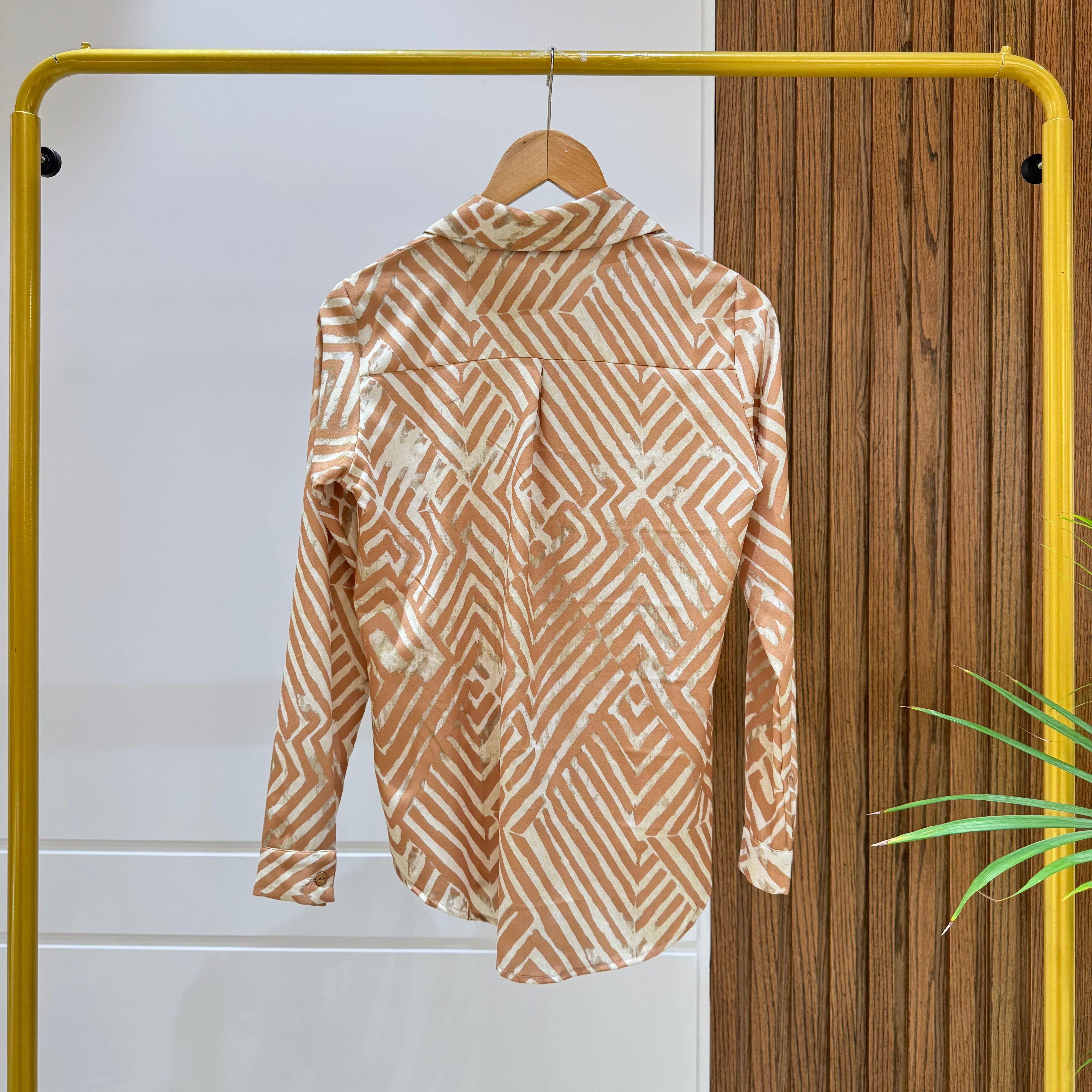 Shirt-Chiffon crepe-Beige