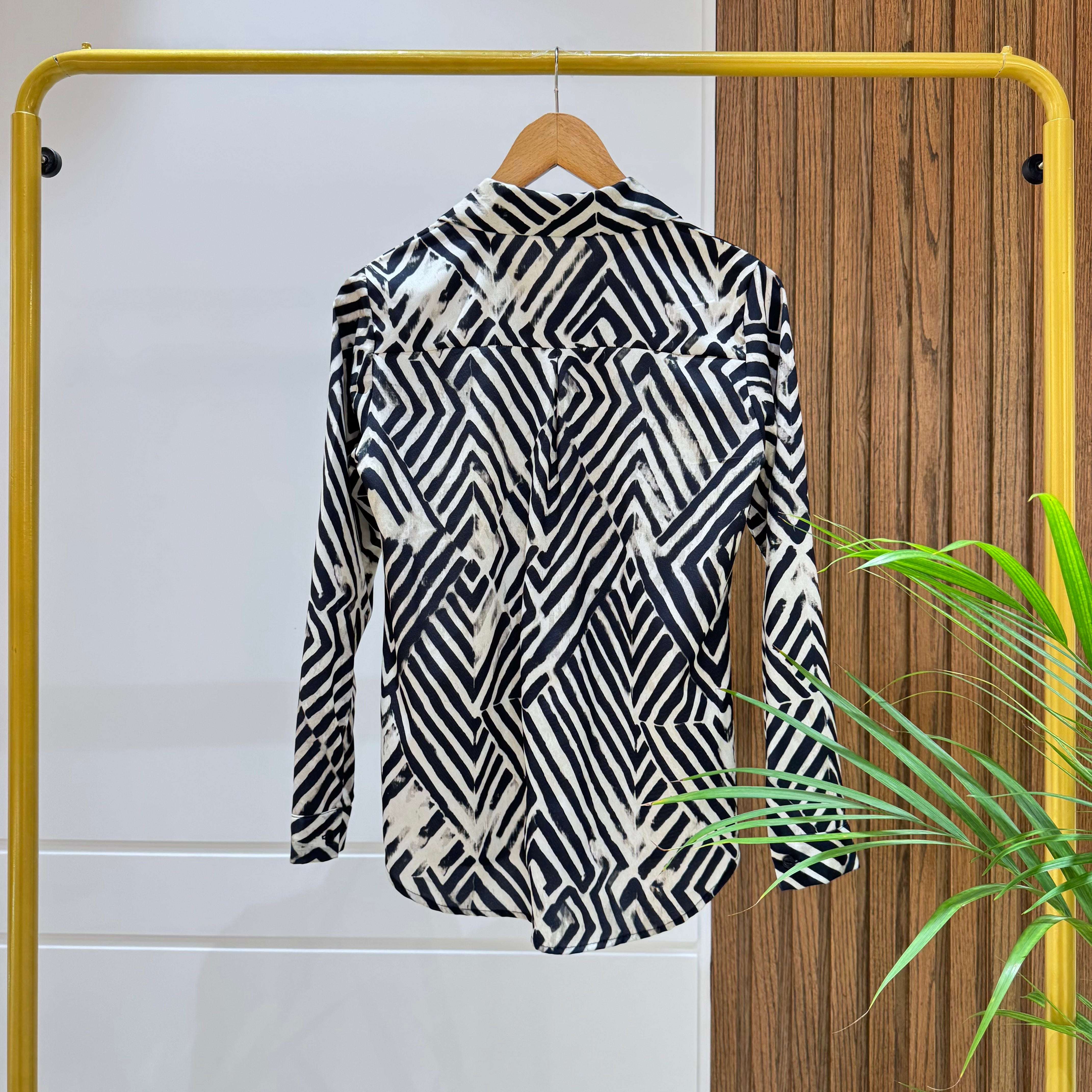 Shirt-Chiffon crepe-Black