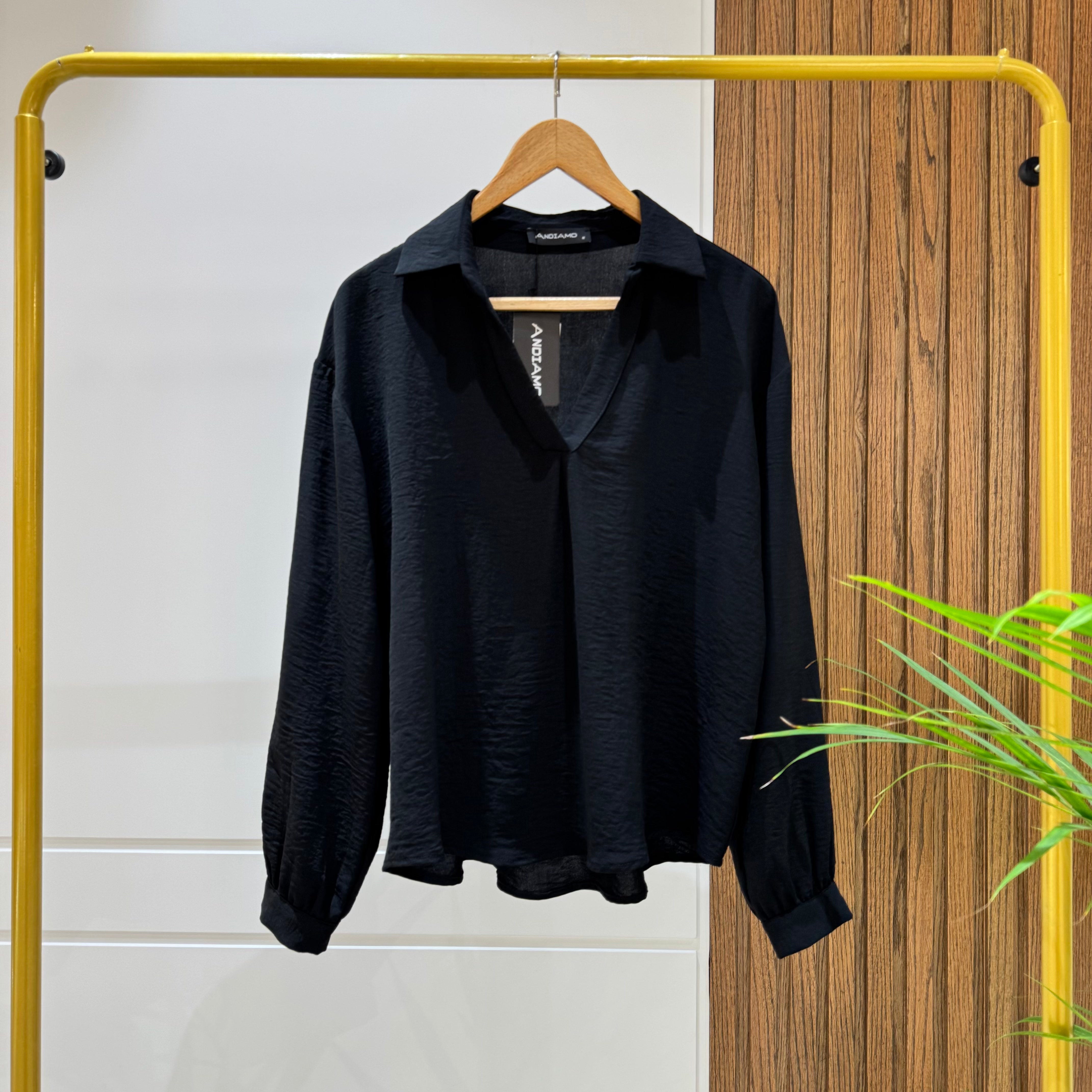 Blouse-Cotton Viscose-BLACK