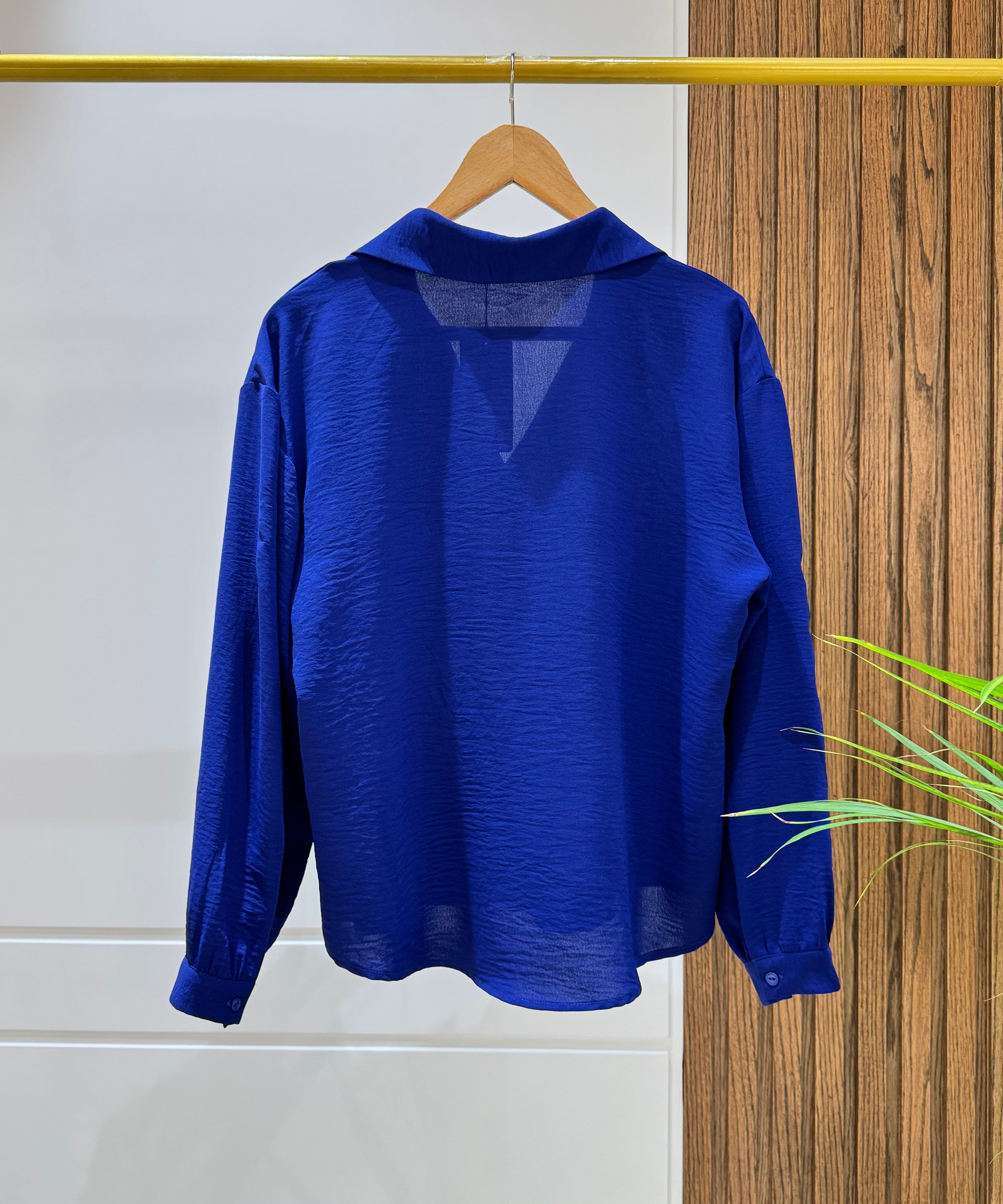 Blouse-Cotton Viscose-BLUE