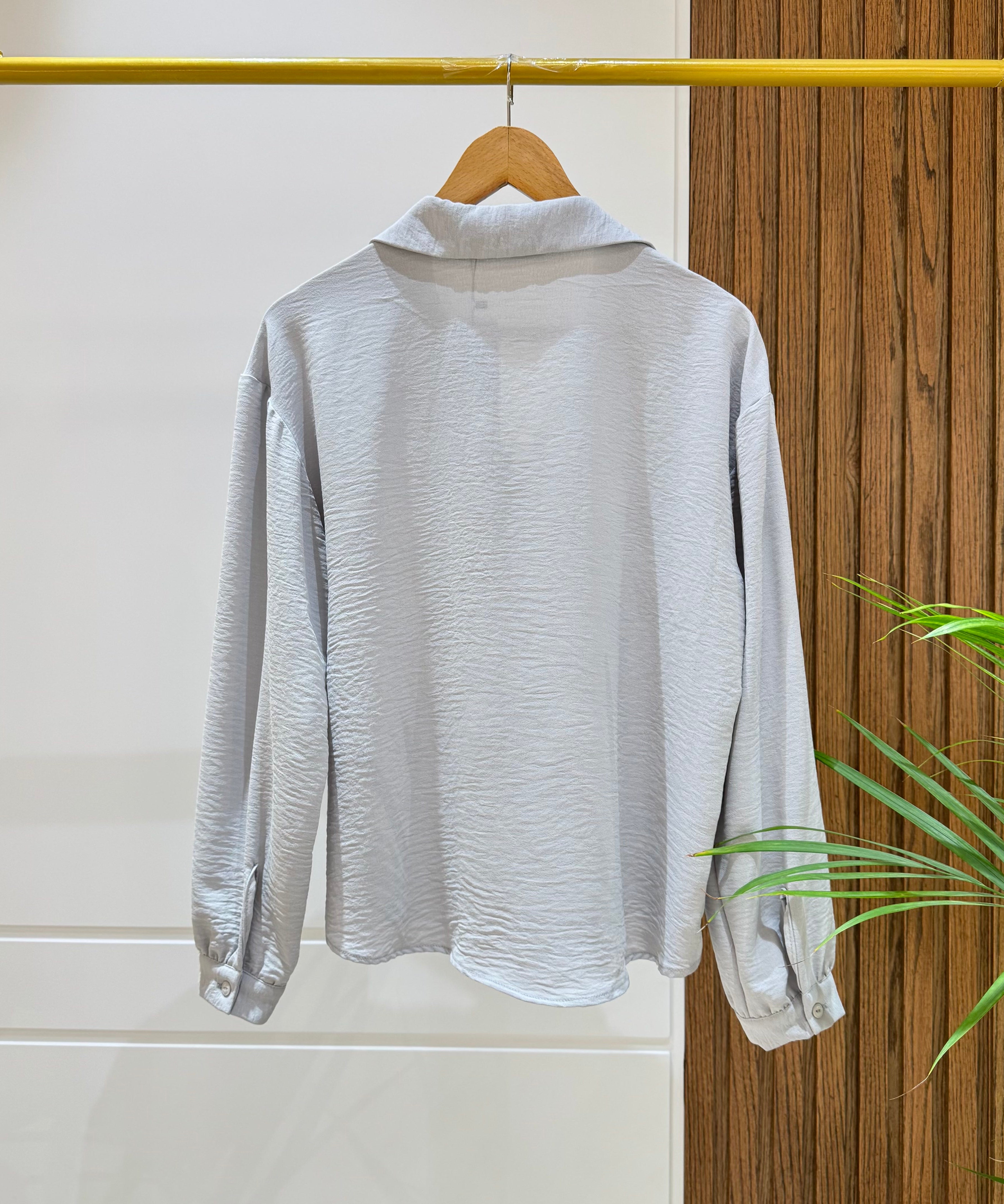 Blouse-Cotton Viscose-GRAY