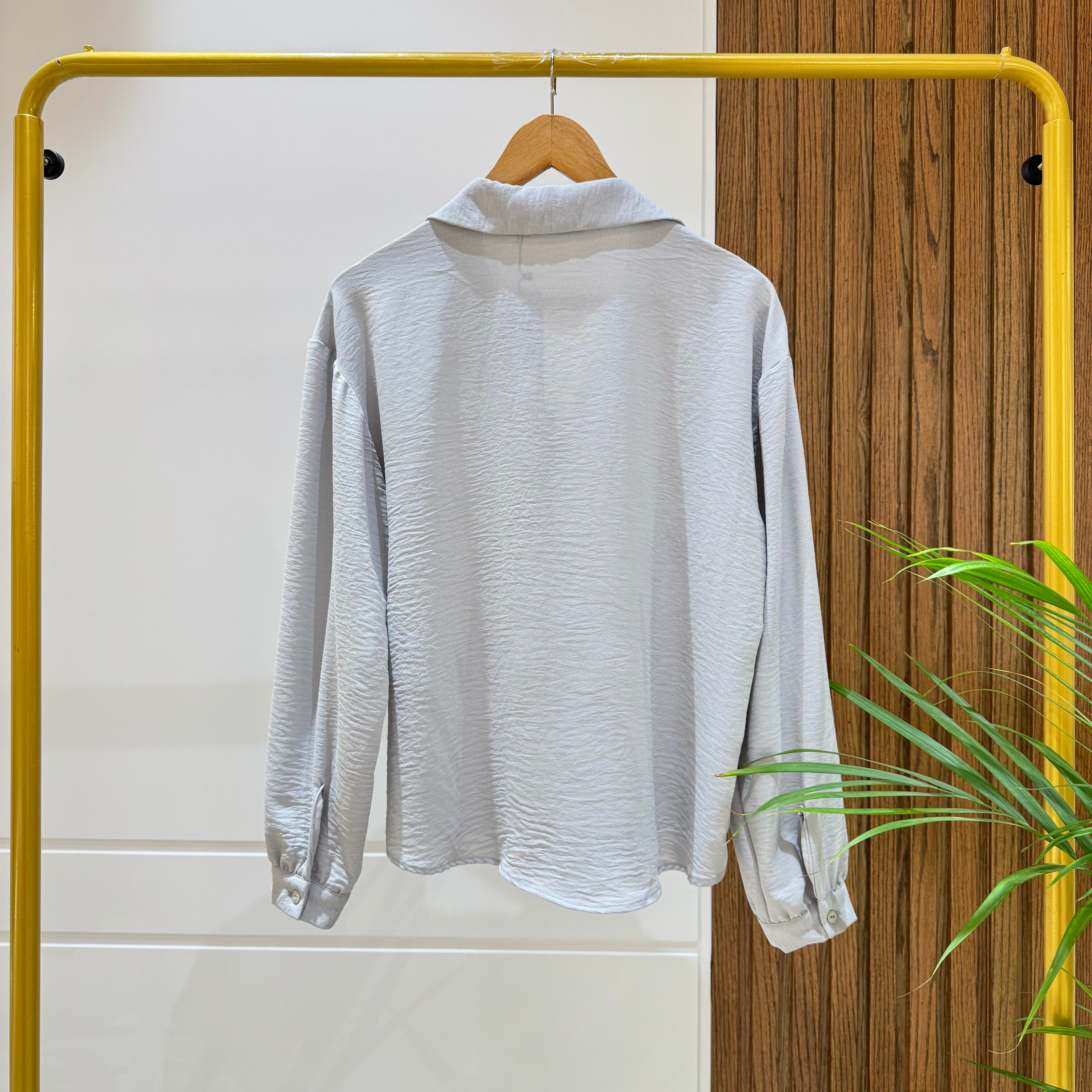 Blouse-Cotton Viscose-GRAY