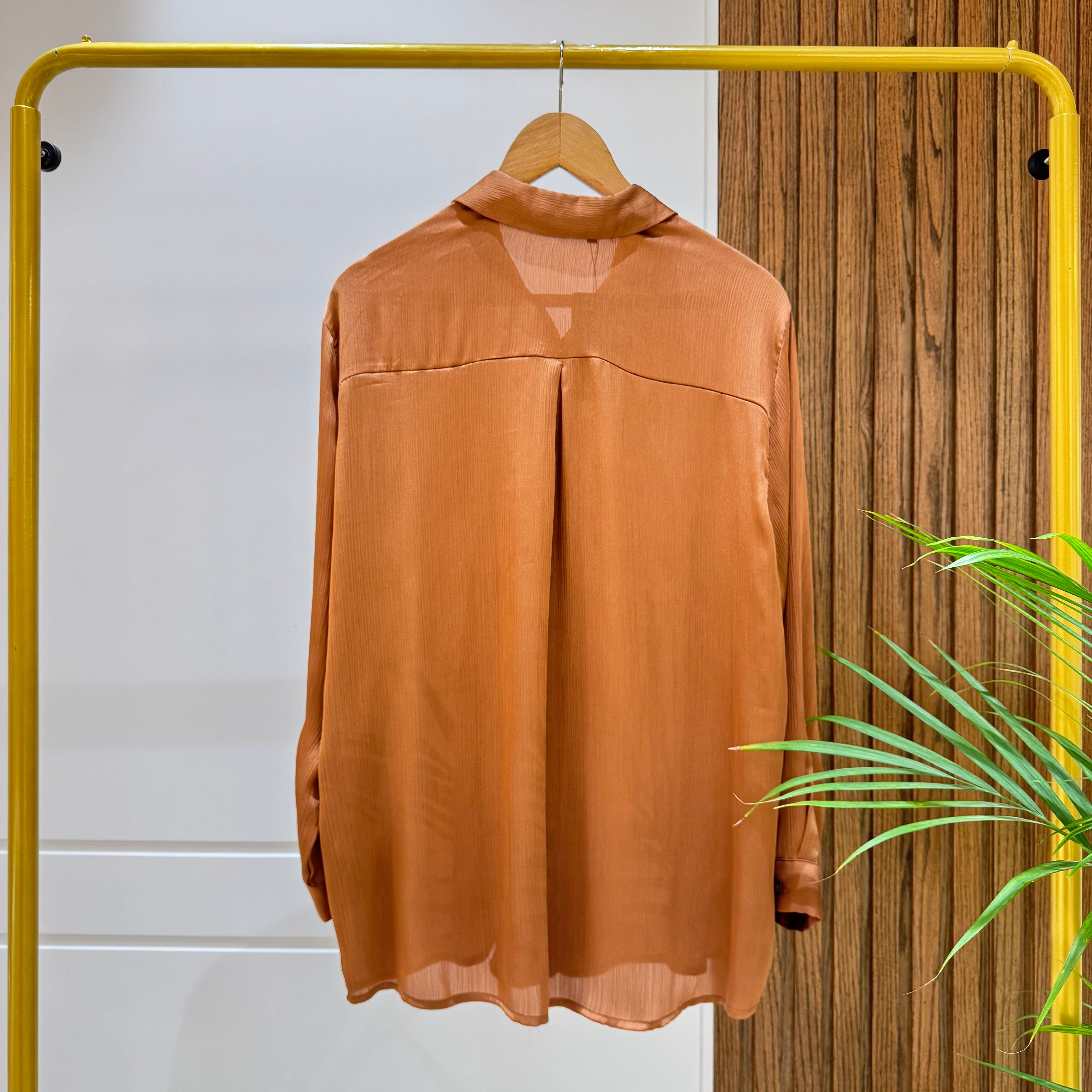 Shirt-satin-BROWN