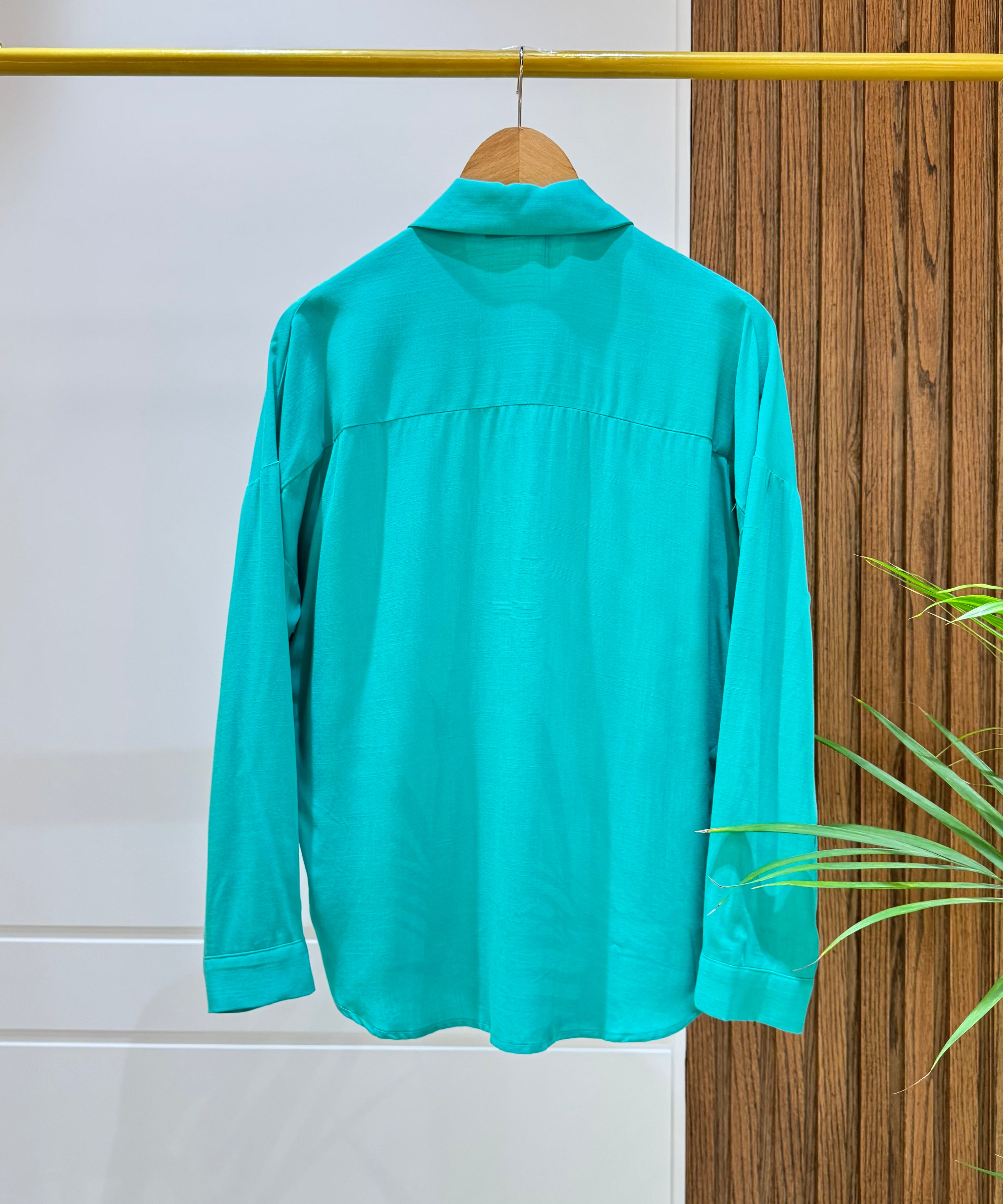Shirt-Cotton Viscose-AQUA