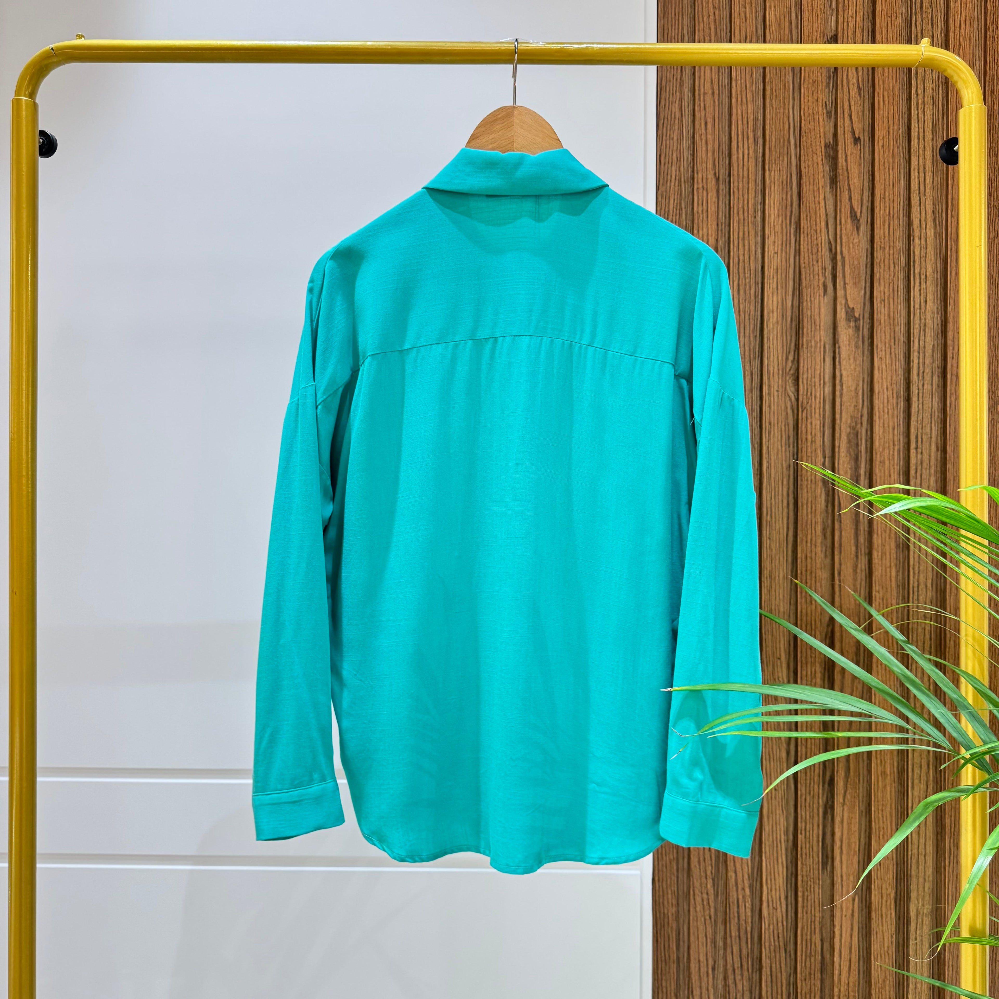 Shirt-Cotton Viscose-AQUA