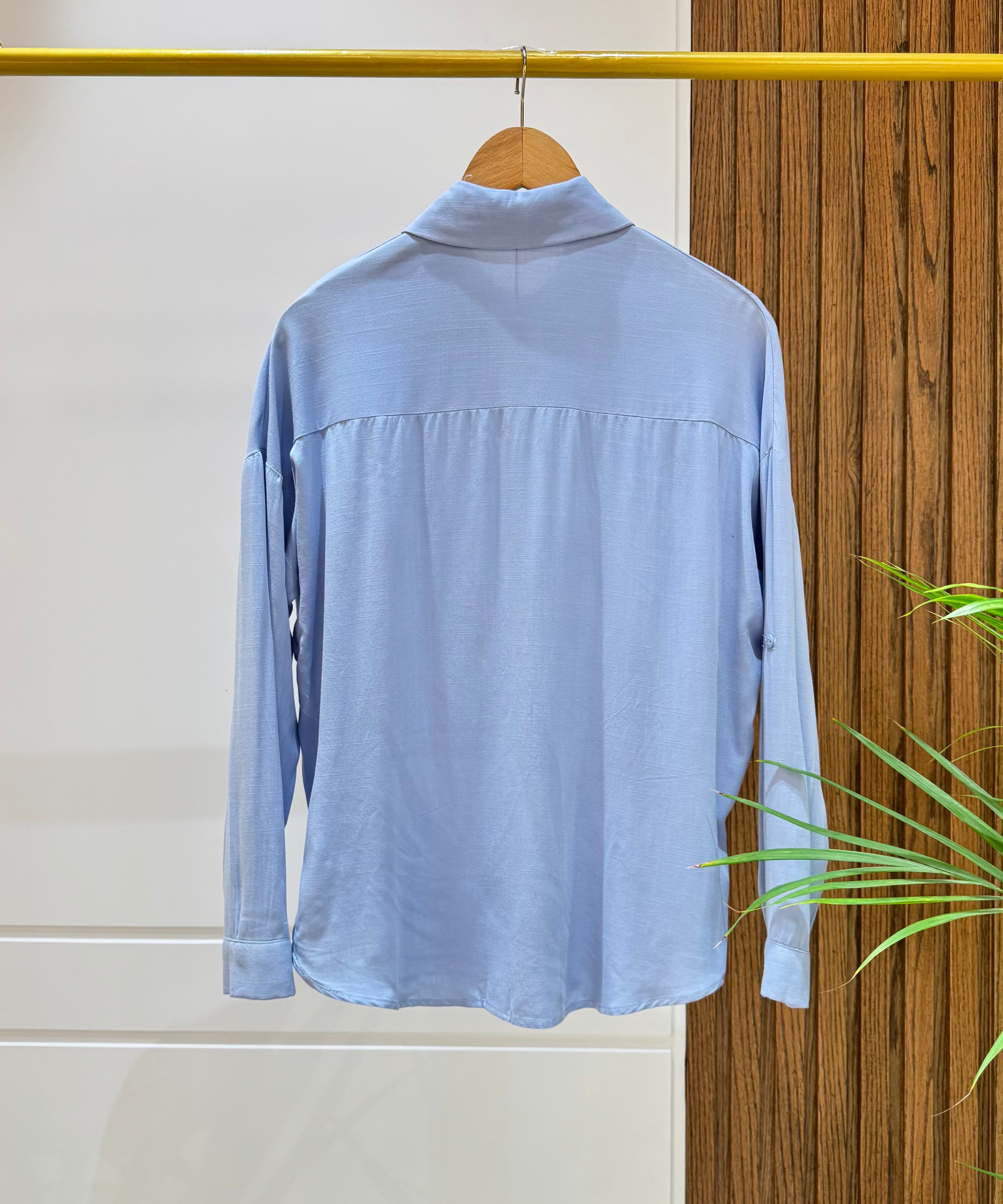 Shirt-Cotton Viscose-SKY BLUE