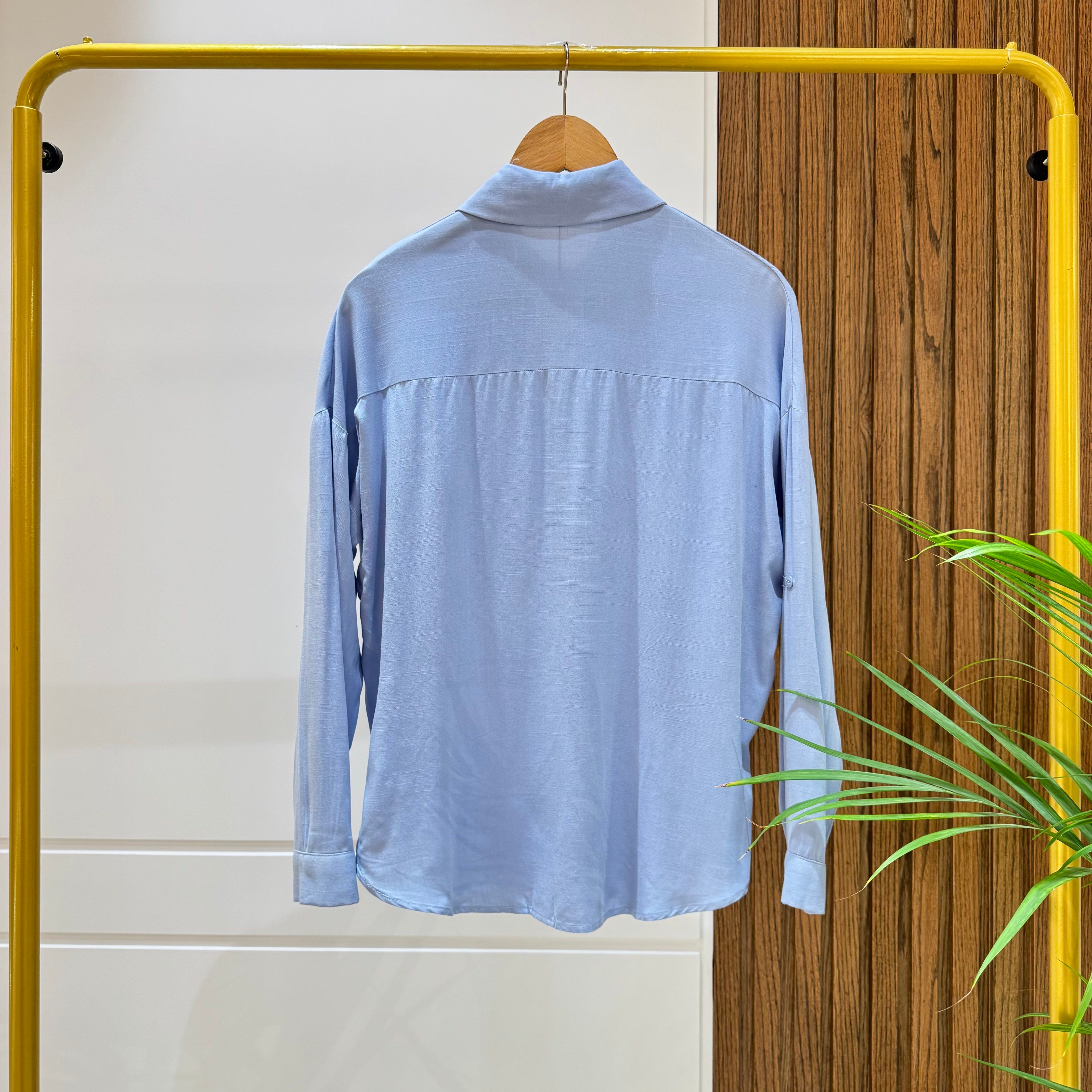 Shirt-Cotton Viscose-SKY BLUE