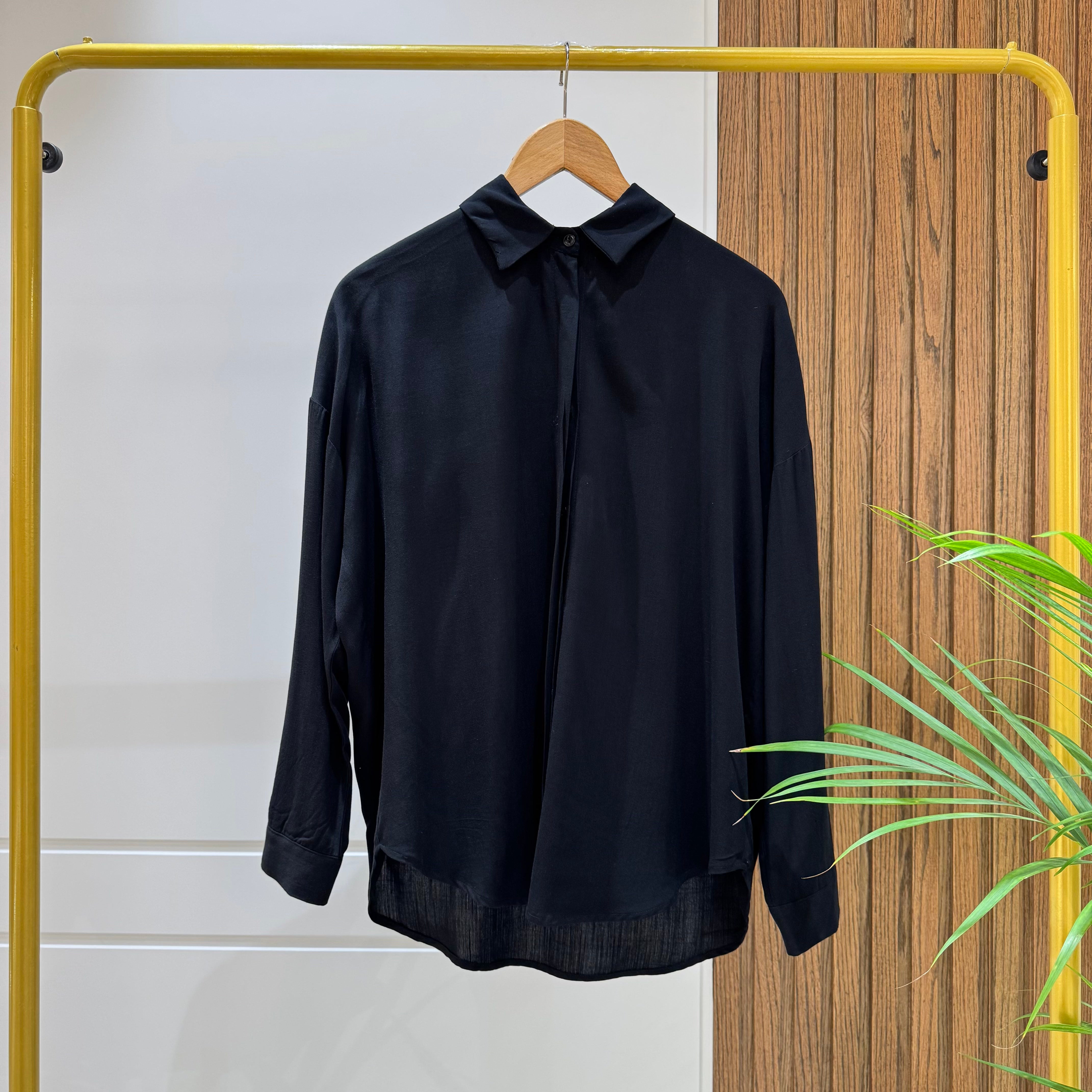 Shirt-Cotton Viscose-BLACK