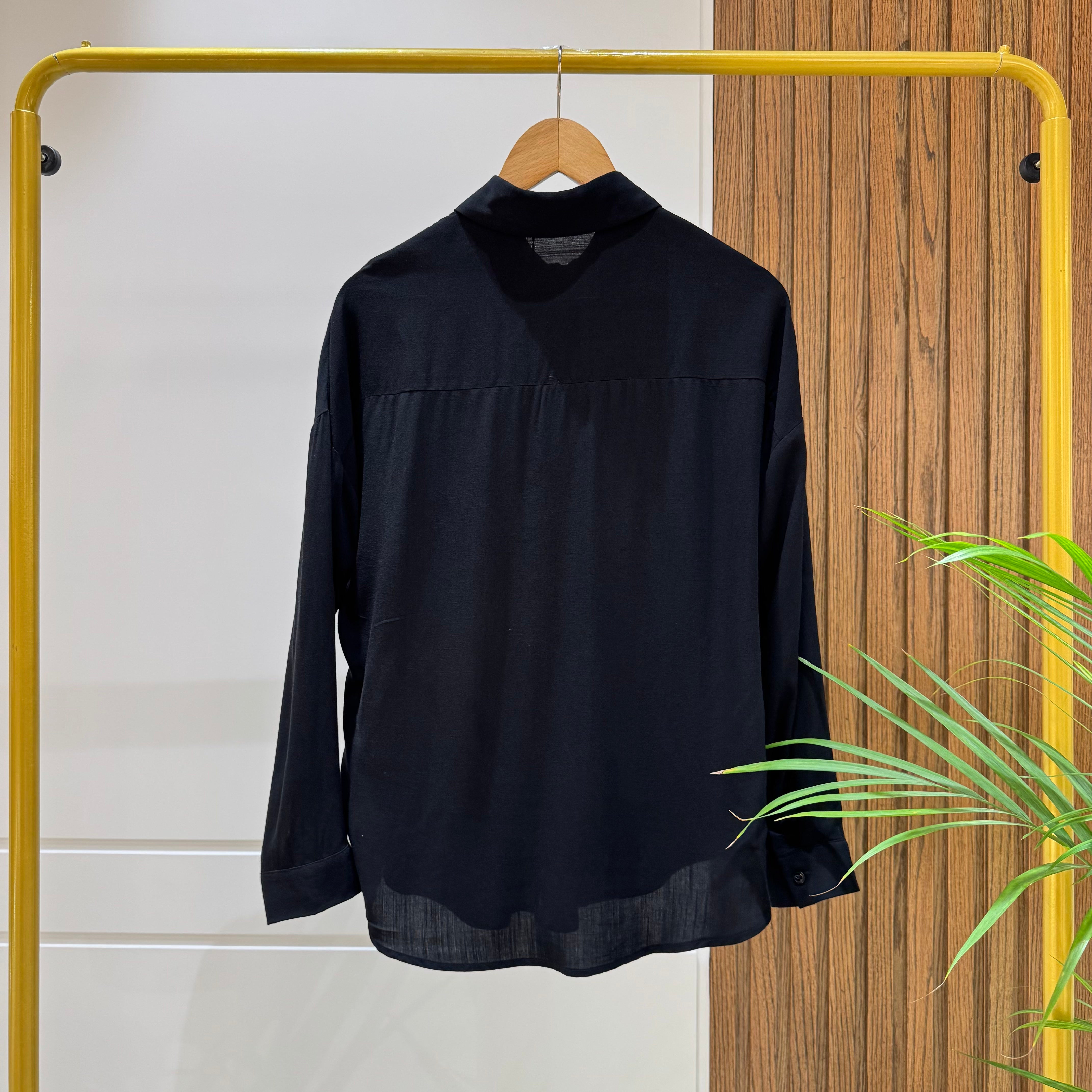 Shirt-Cotton Viscose-BLACK