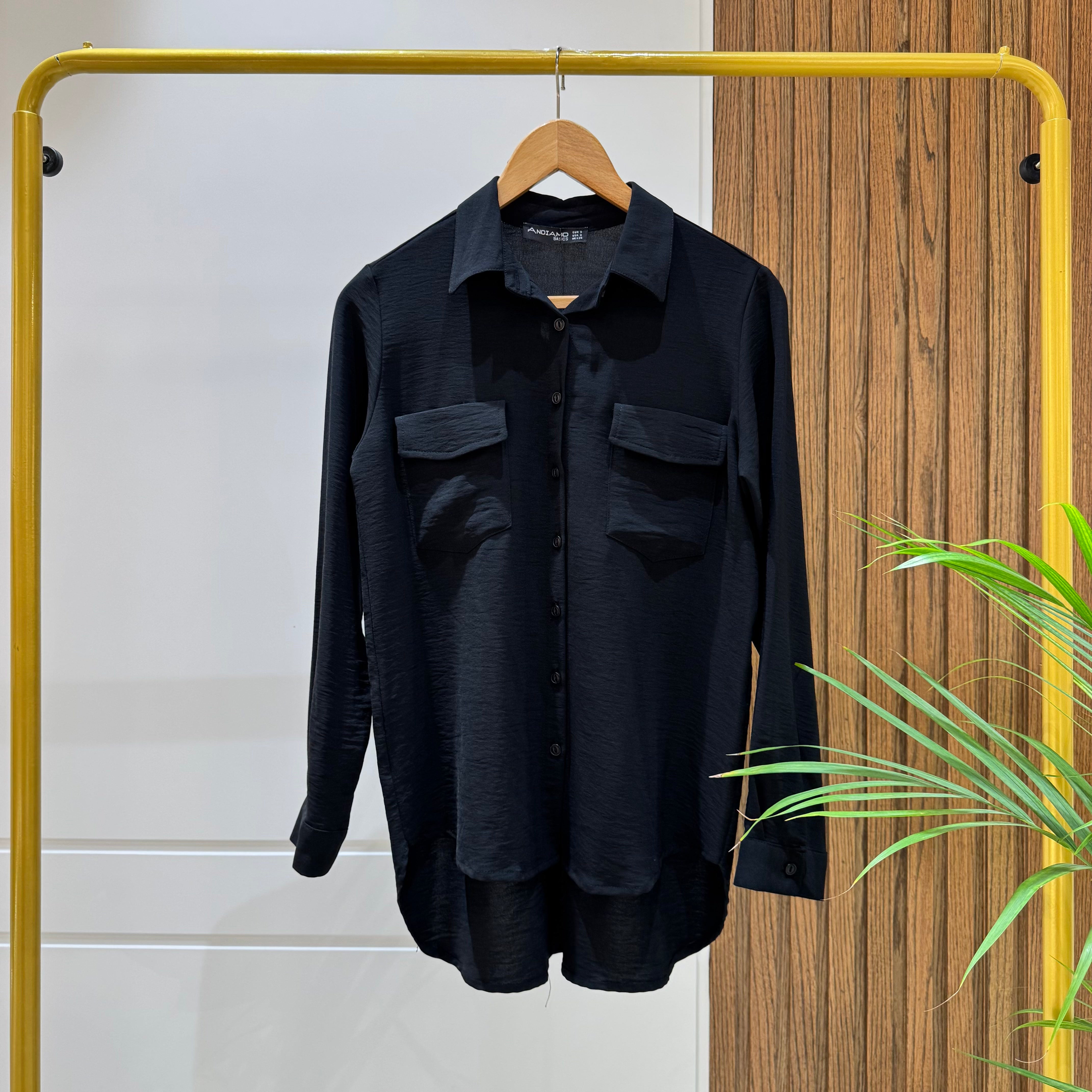 Shirt-Cotton Viscose-BLACK