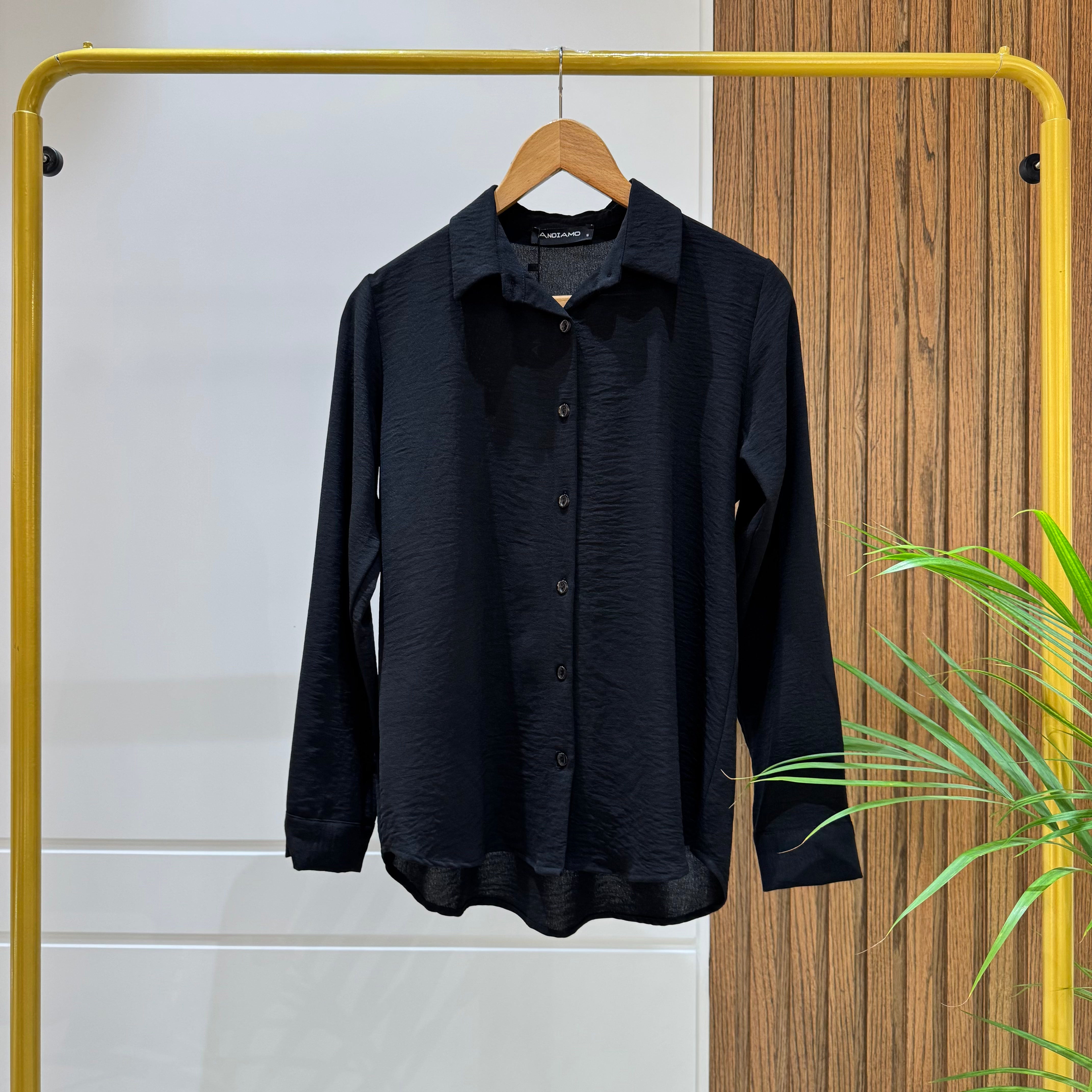 Shirt-Cotton Viscose-BLACK