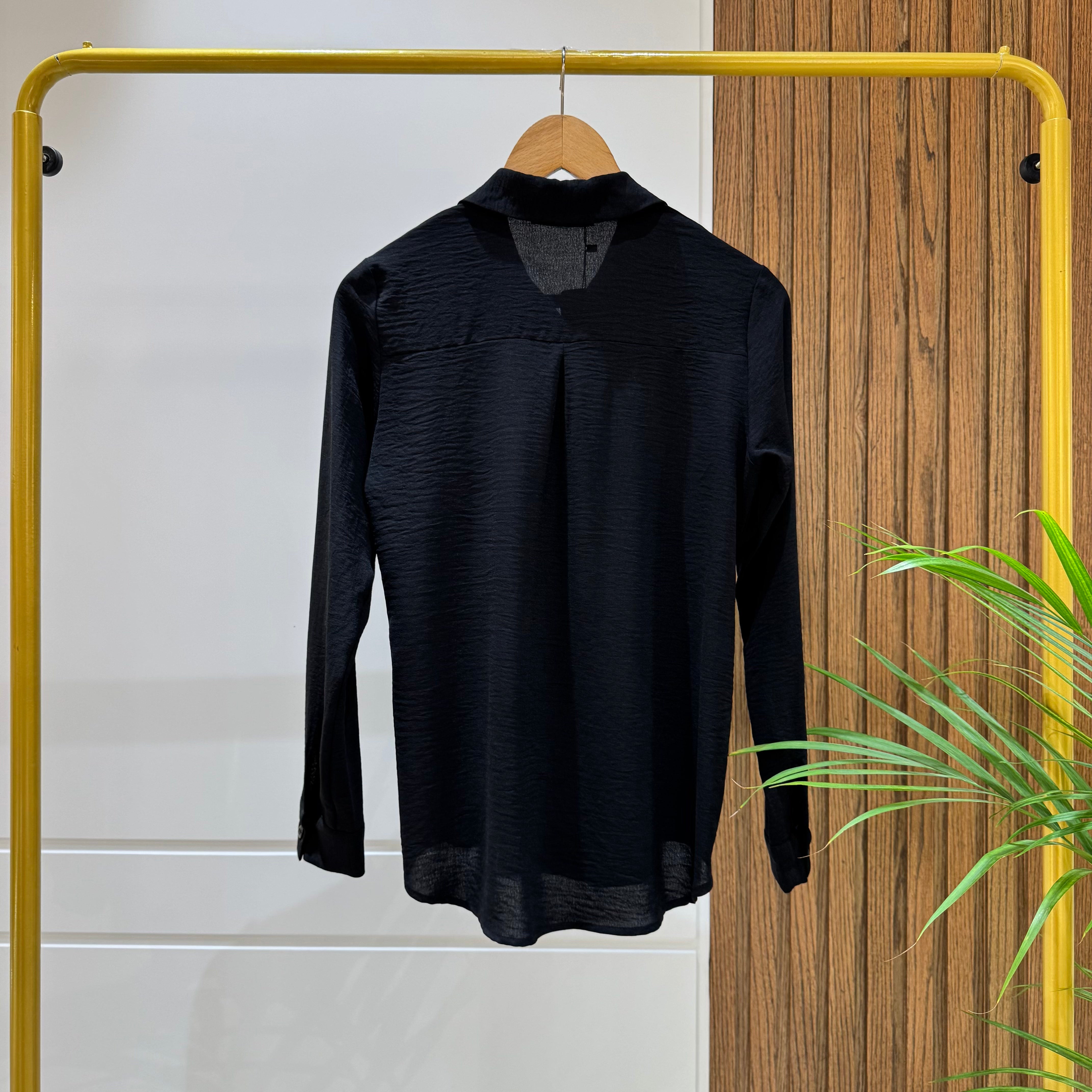 Shirt-Cotton Viscose-BLACK