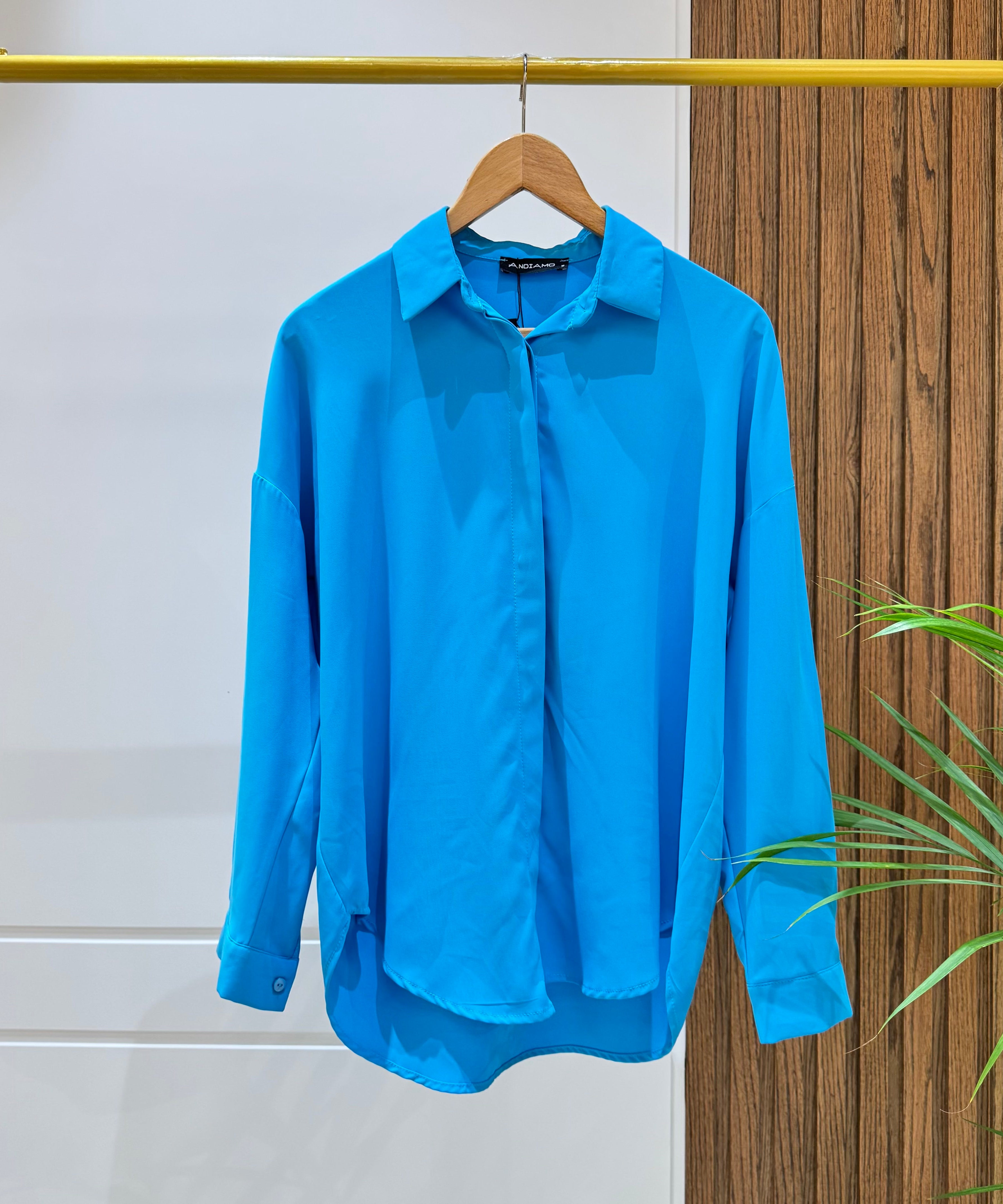 Shirt-Cotton Viscose-SKY BLUE