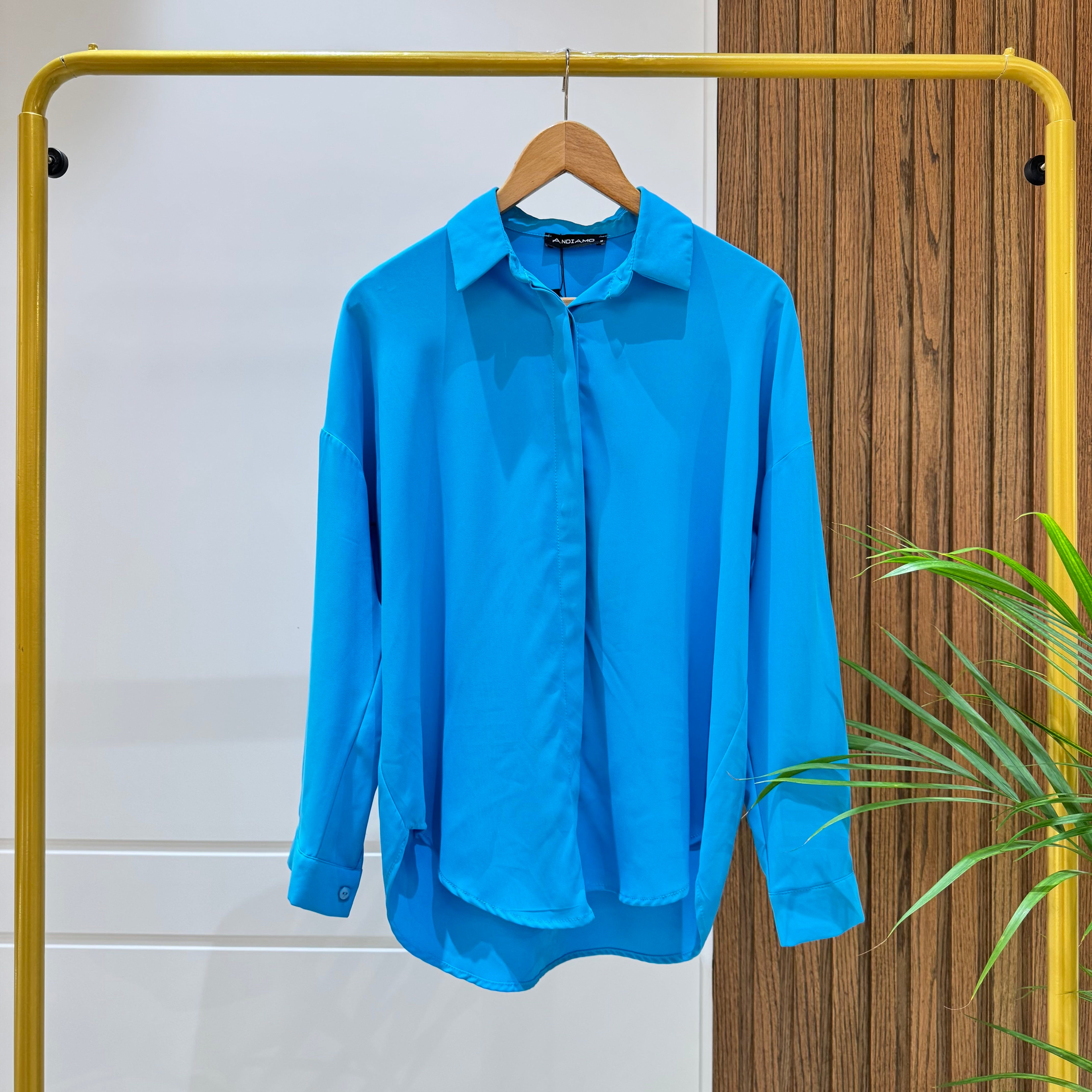 Shirt-Cotton Viscose-SKY BLUE