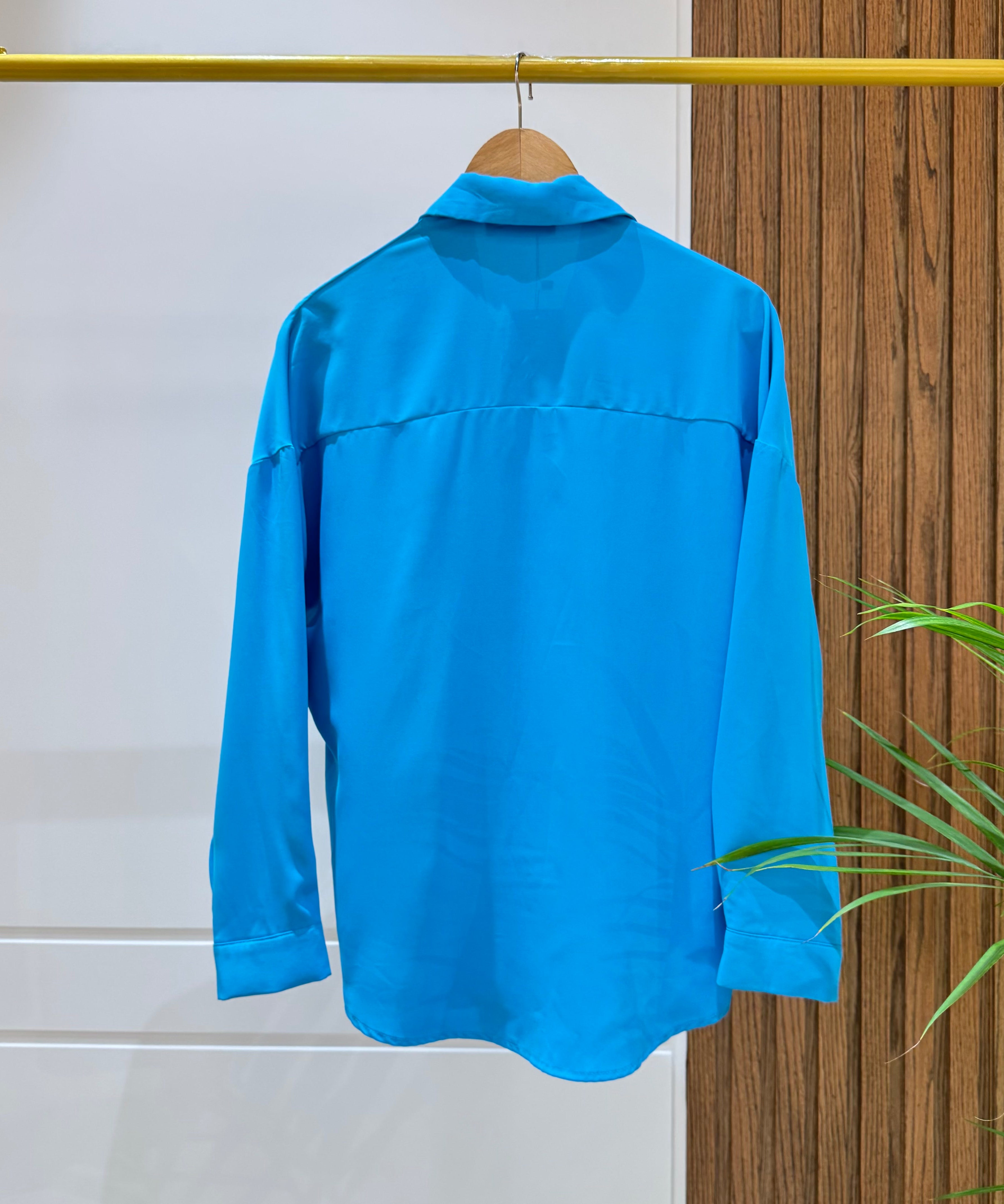 Shirt-Cotton Viscose-SKY BLUE