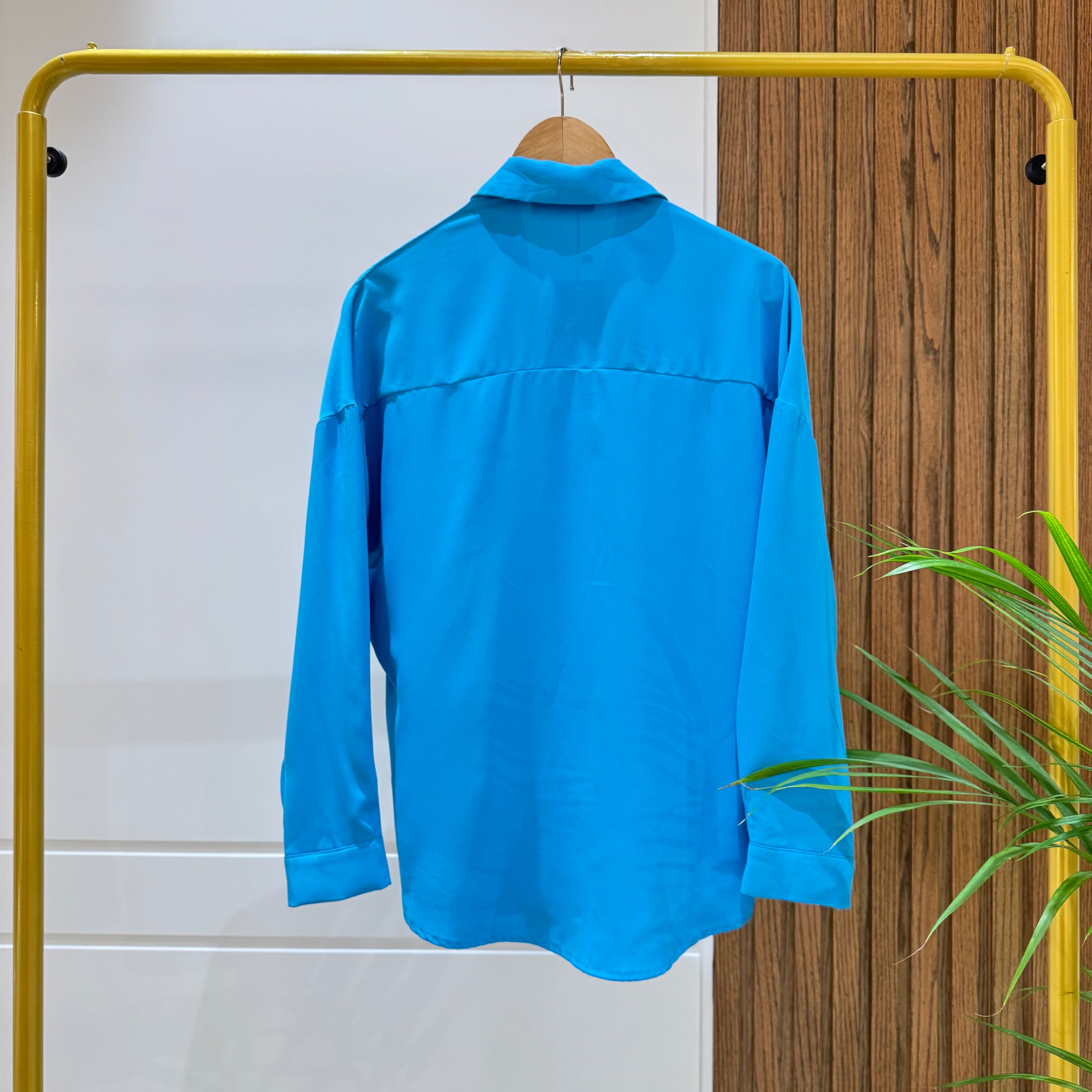 Shirt-Cotton Viscose-SKY BLUE