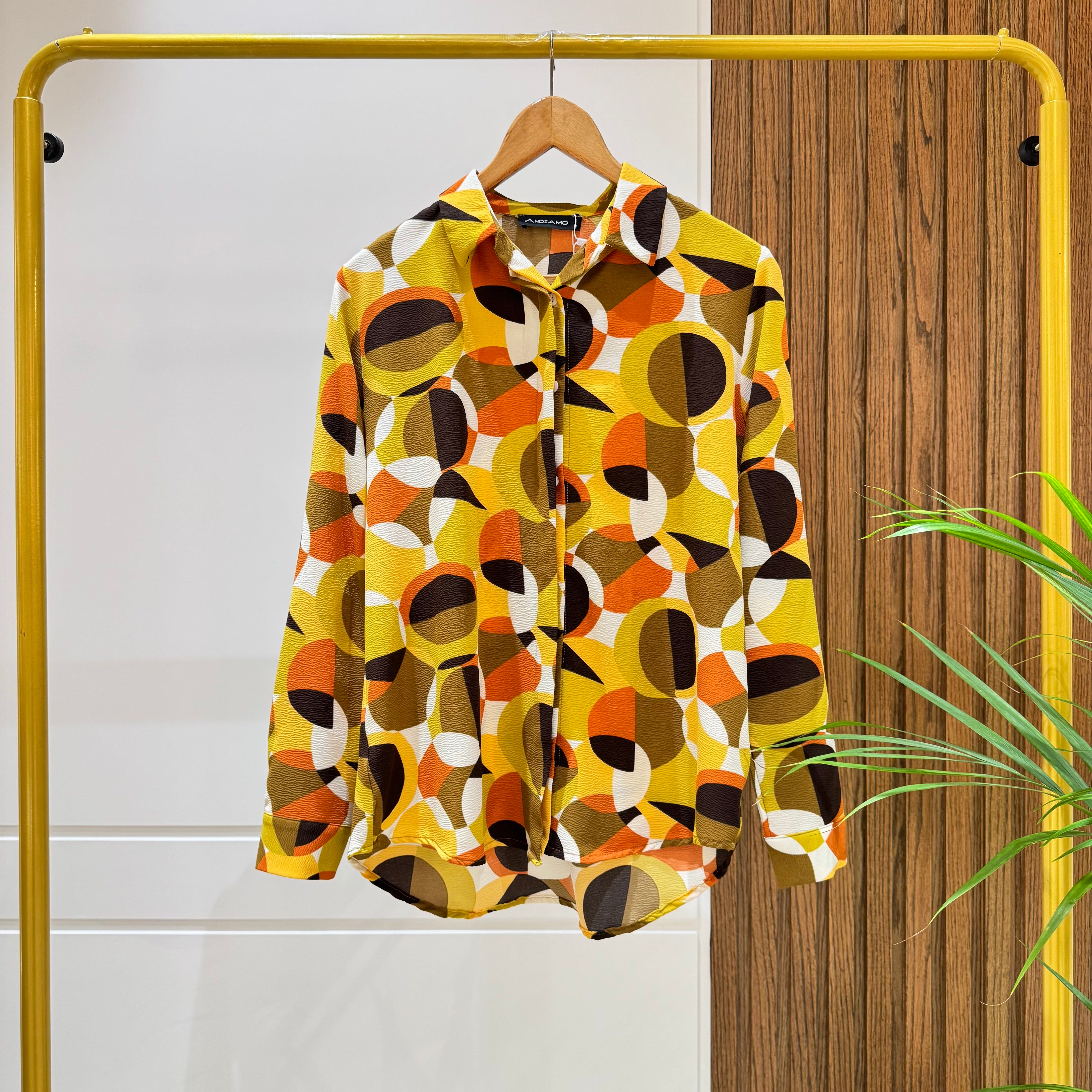 Shirt-Chiffon Crepe-MUSTARD