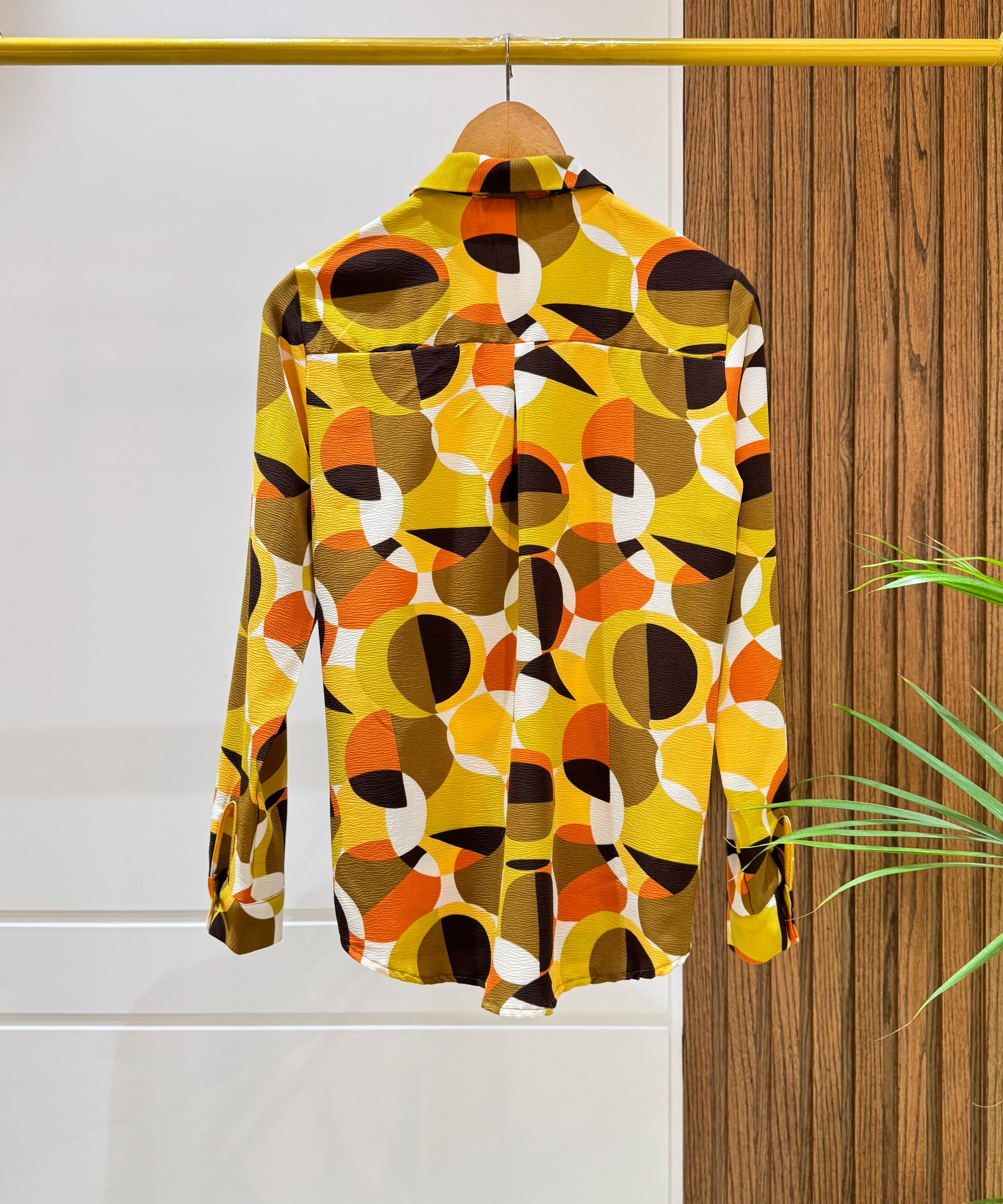 Shirt-Chiffon Crepe-MUSTARD